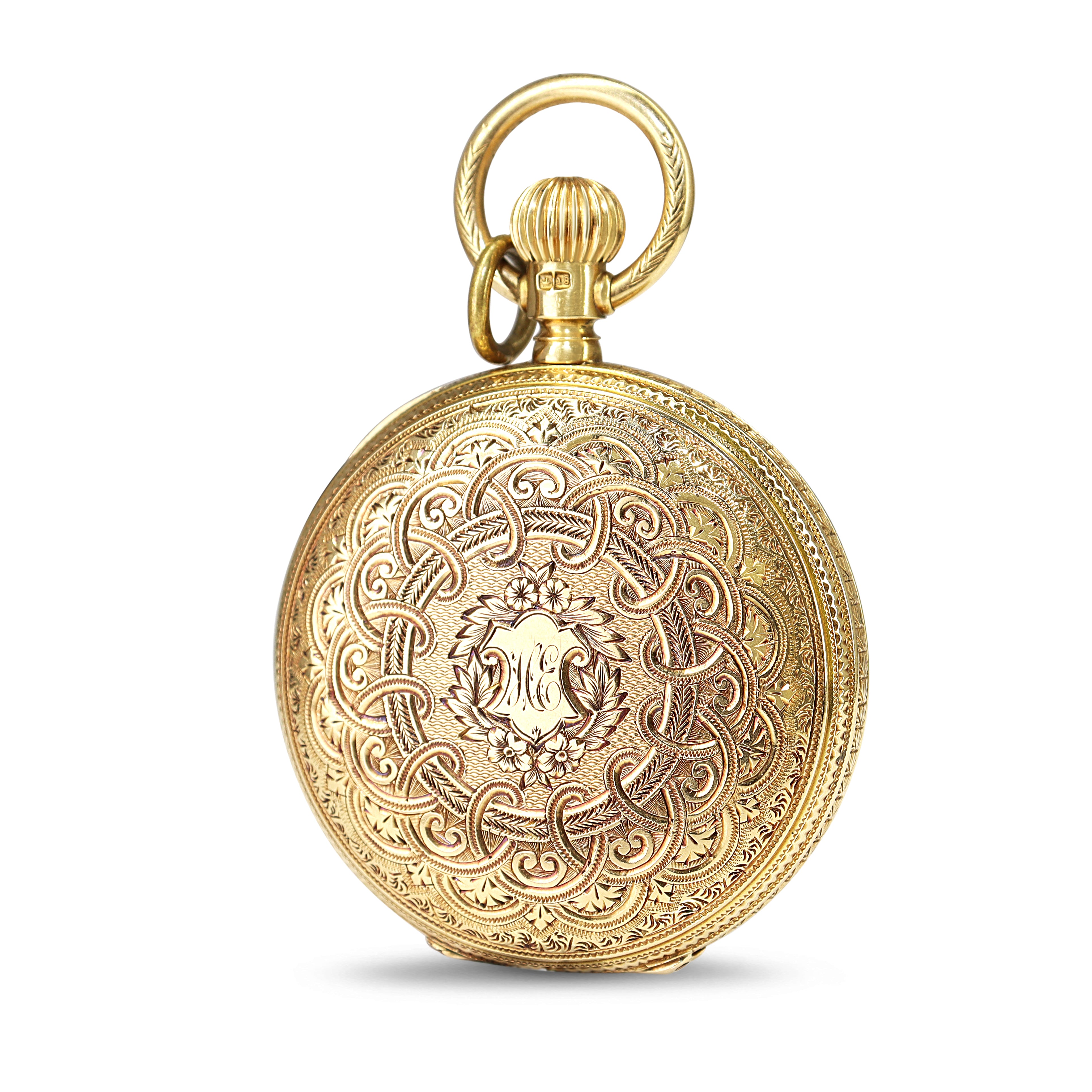 18ct Yellow Gold Engraved Antique Royal Waltham Pocket Watch