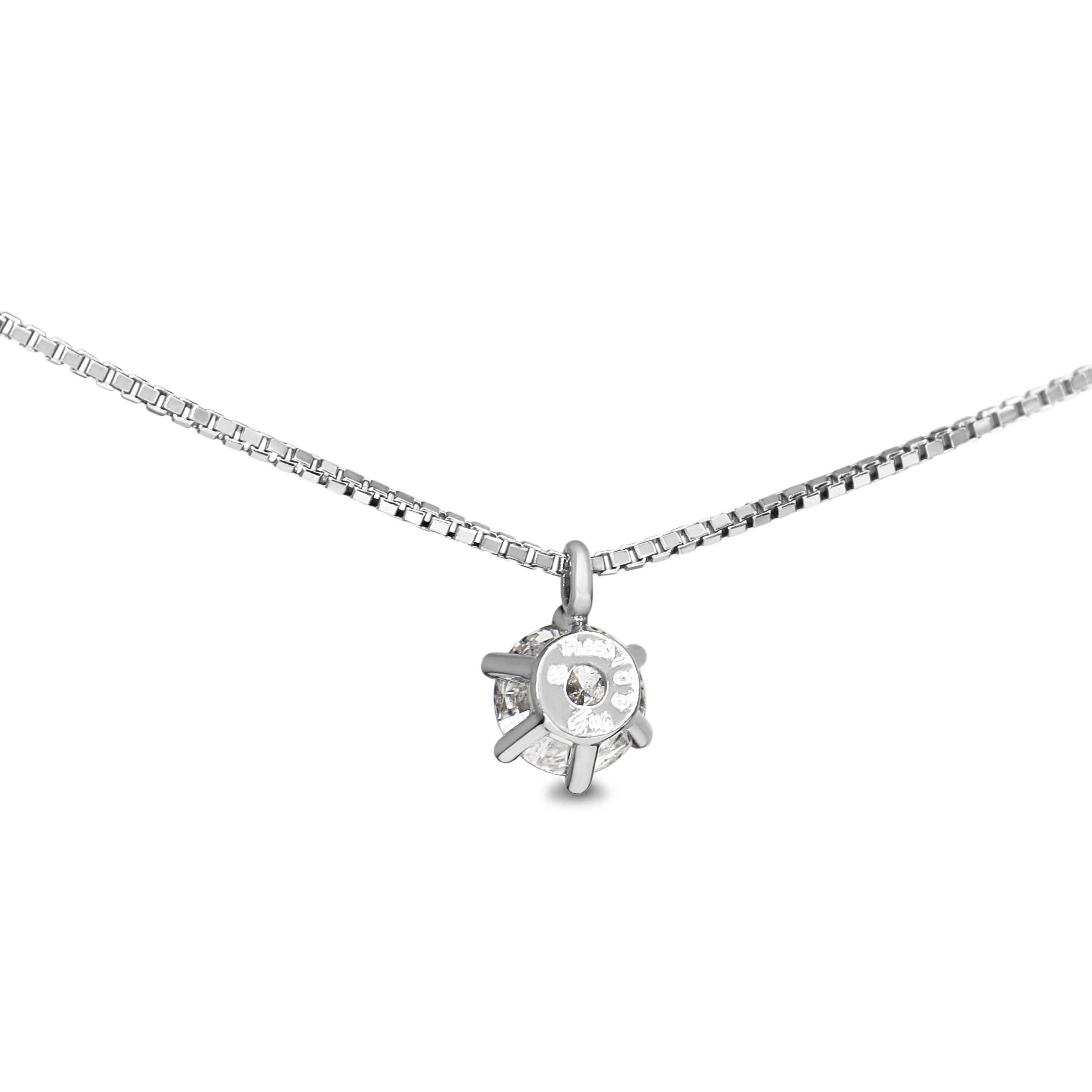 Platinum 1.00ct 6 Claw Diamond Necklace