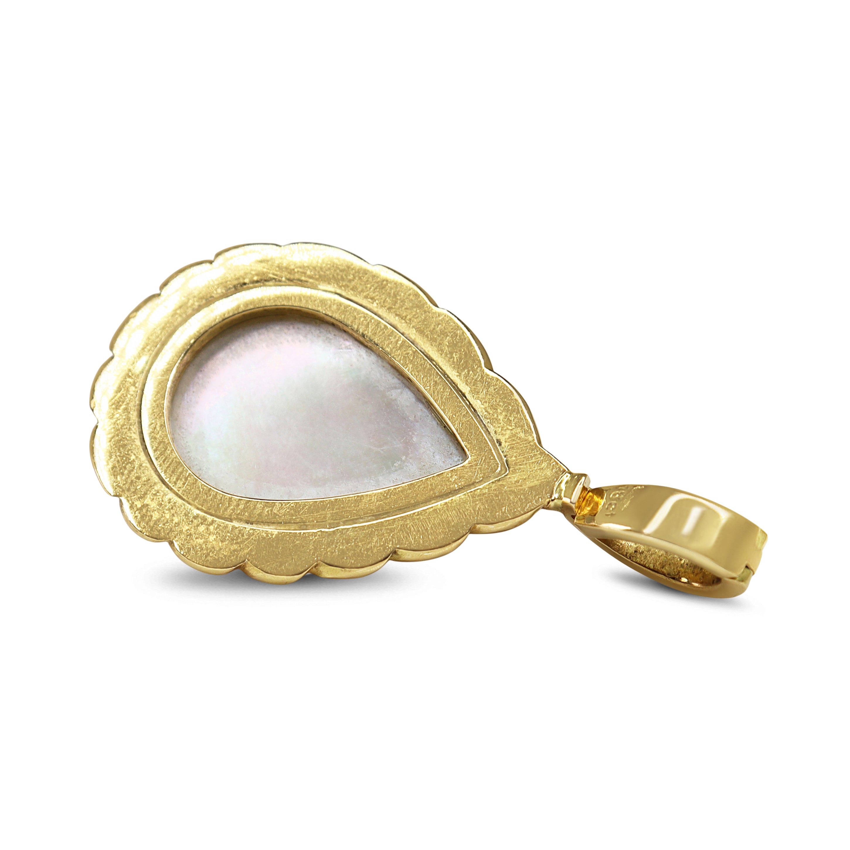 18ct Yellow Gold Mabé Pearl Pear Drop Enhancer Pendant