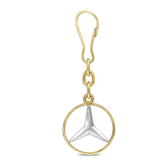 18ct Yellow Gold Mercedes Key Chain Clip