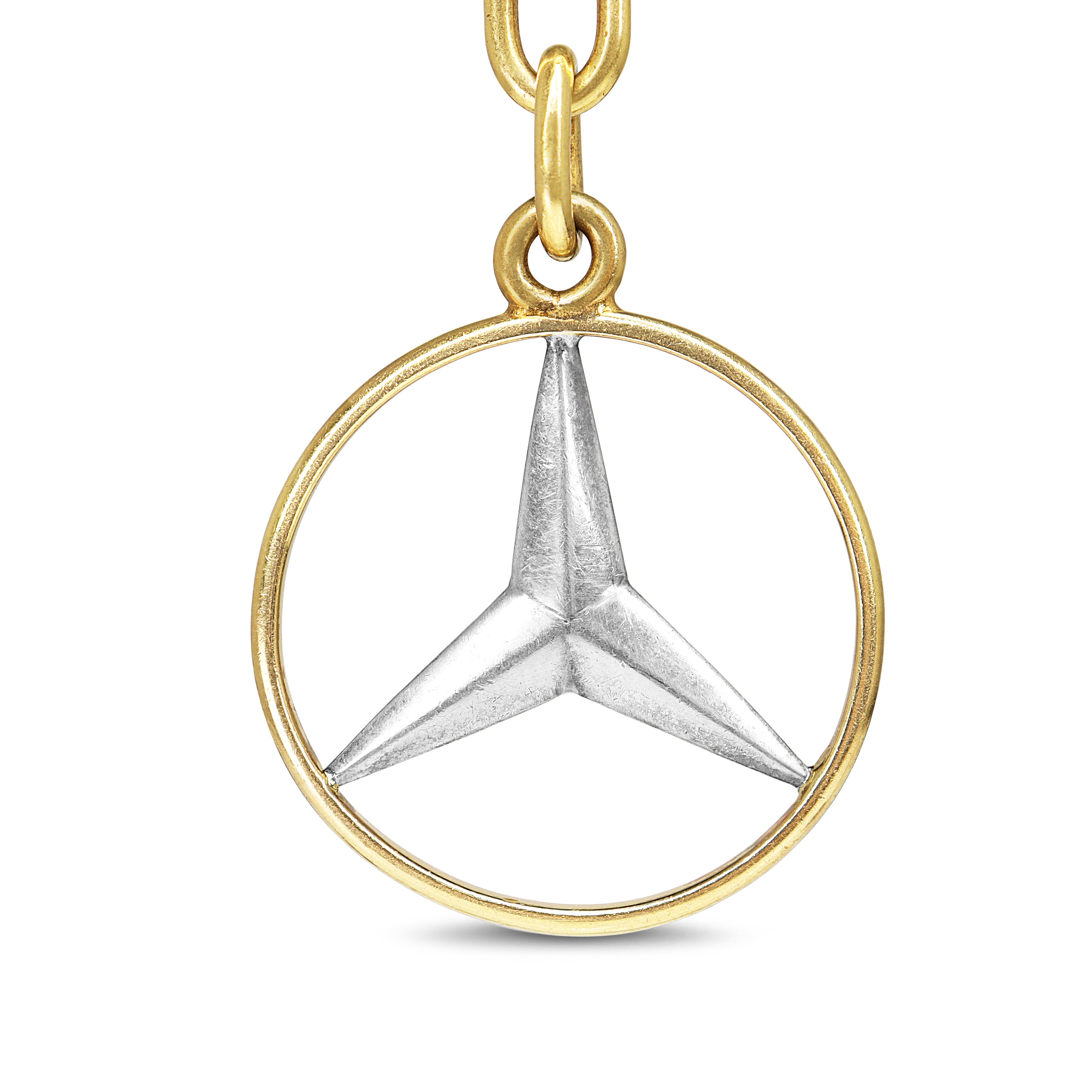 18ct Yellow Gold Mercedes Car Key Chain Clip