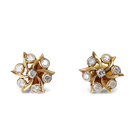 18ct Yellow Gold Diamond Stud Earrings