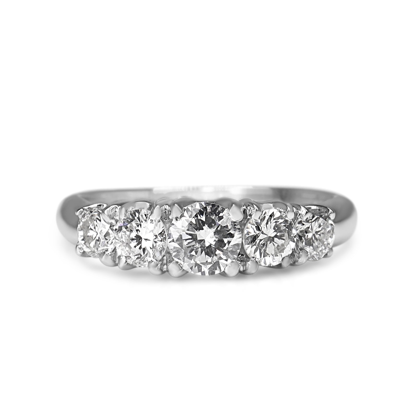 Platinum 5 Stone Graduated Diamond Ring