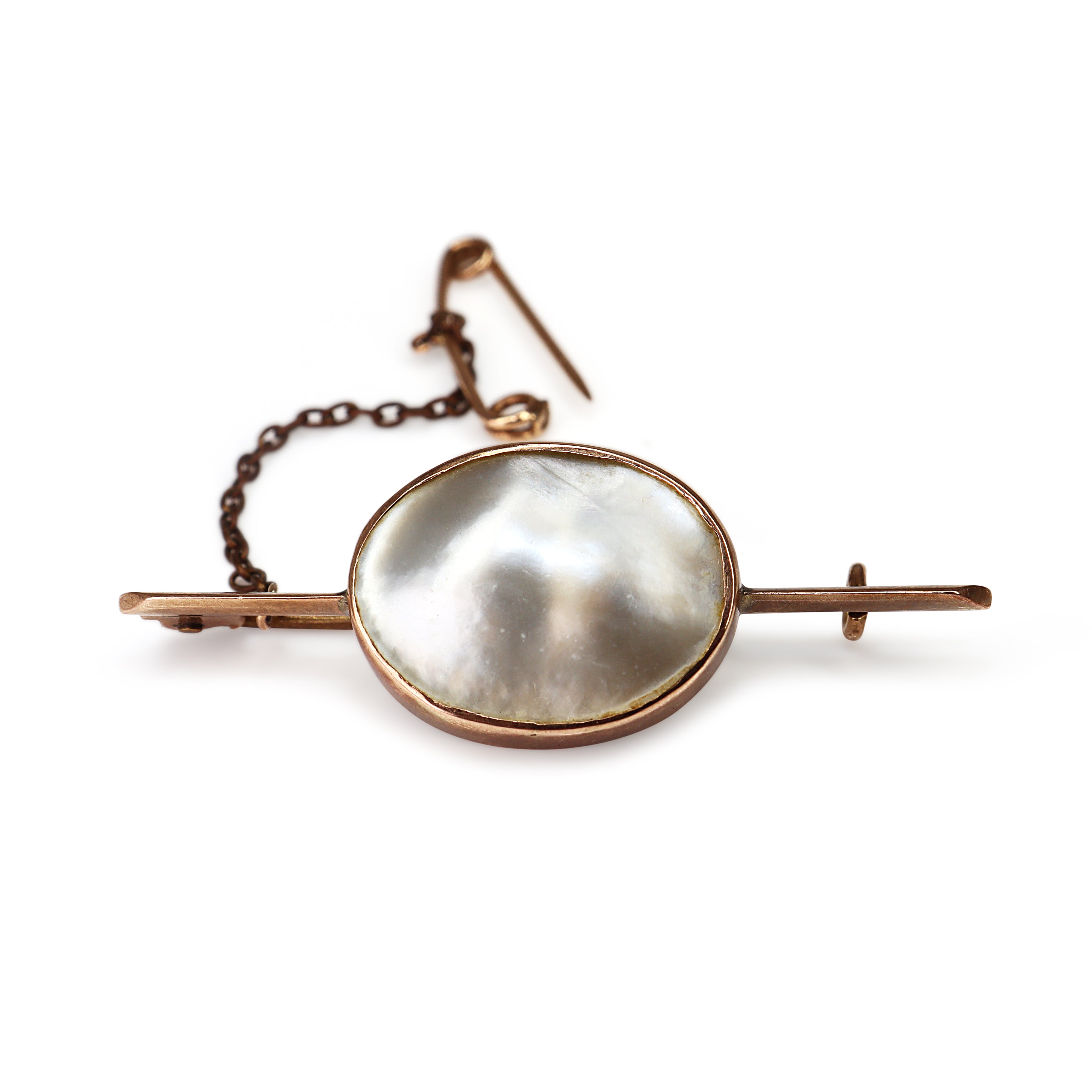 9ct Rose Gold Antique Mabé Pearl Brooch