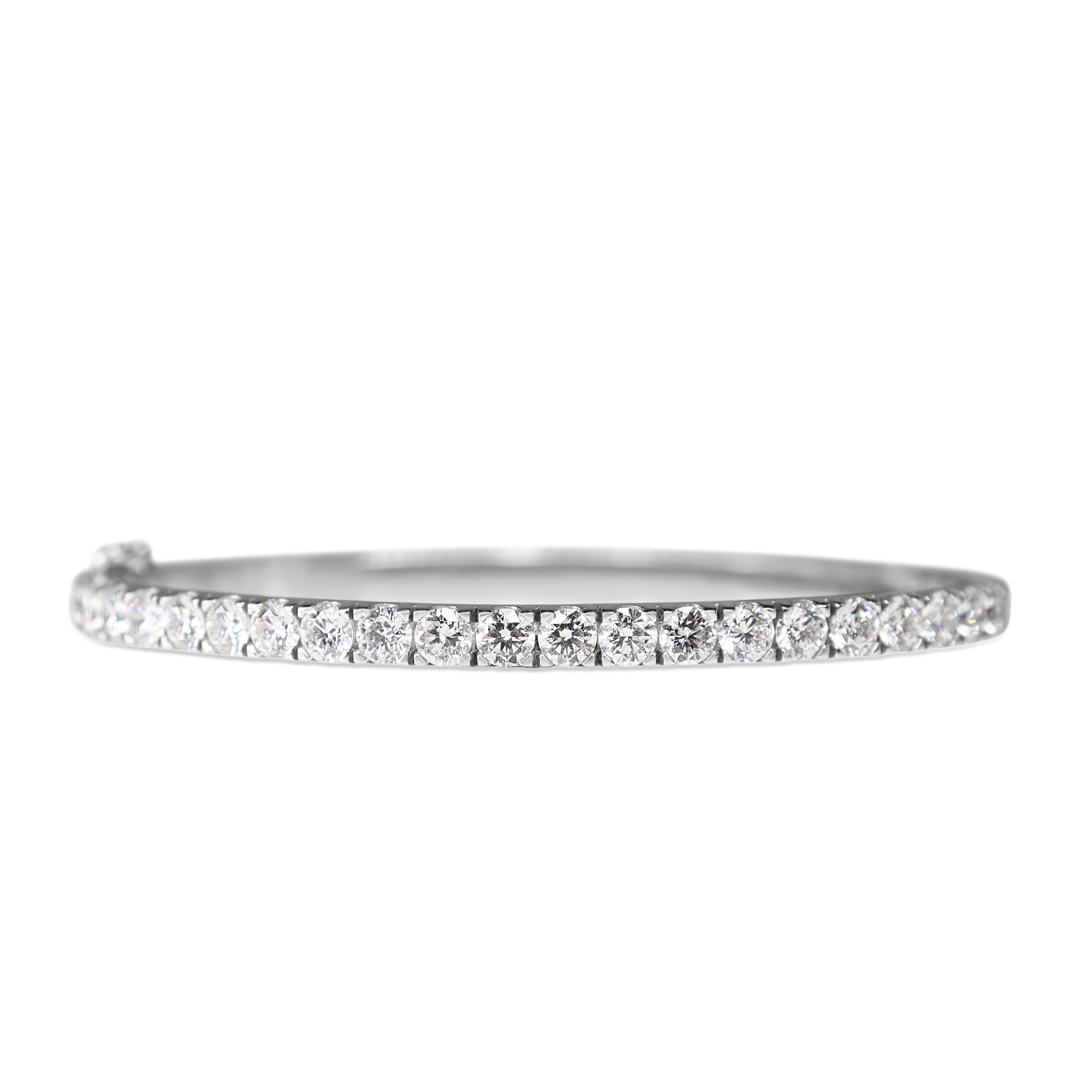 9ct White Gold 4.46ct Diamond Hinged Bangle