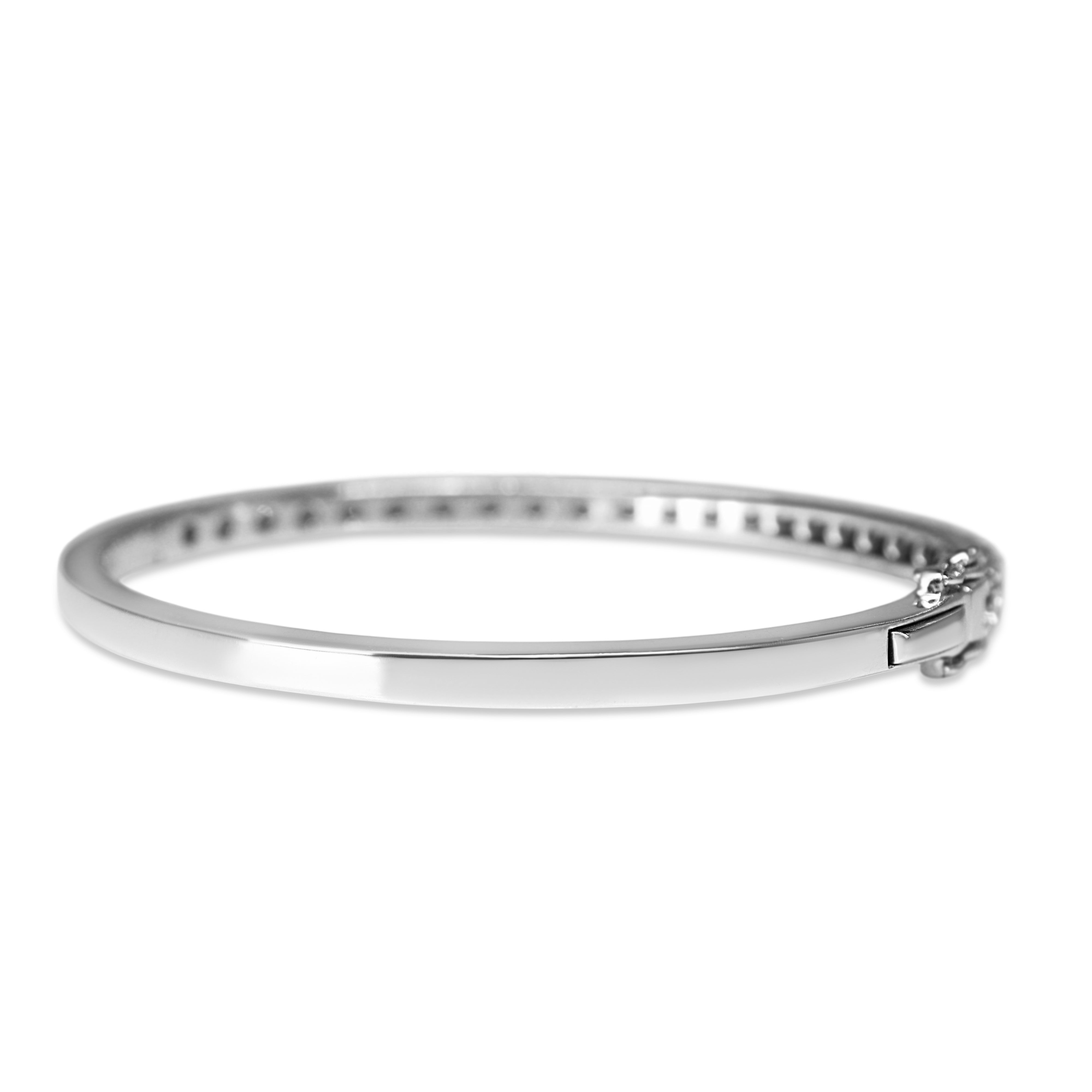 9ct White Gold 4.46ct Diamond Hinged Bangle