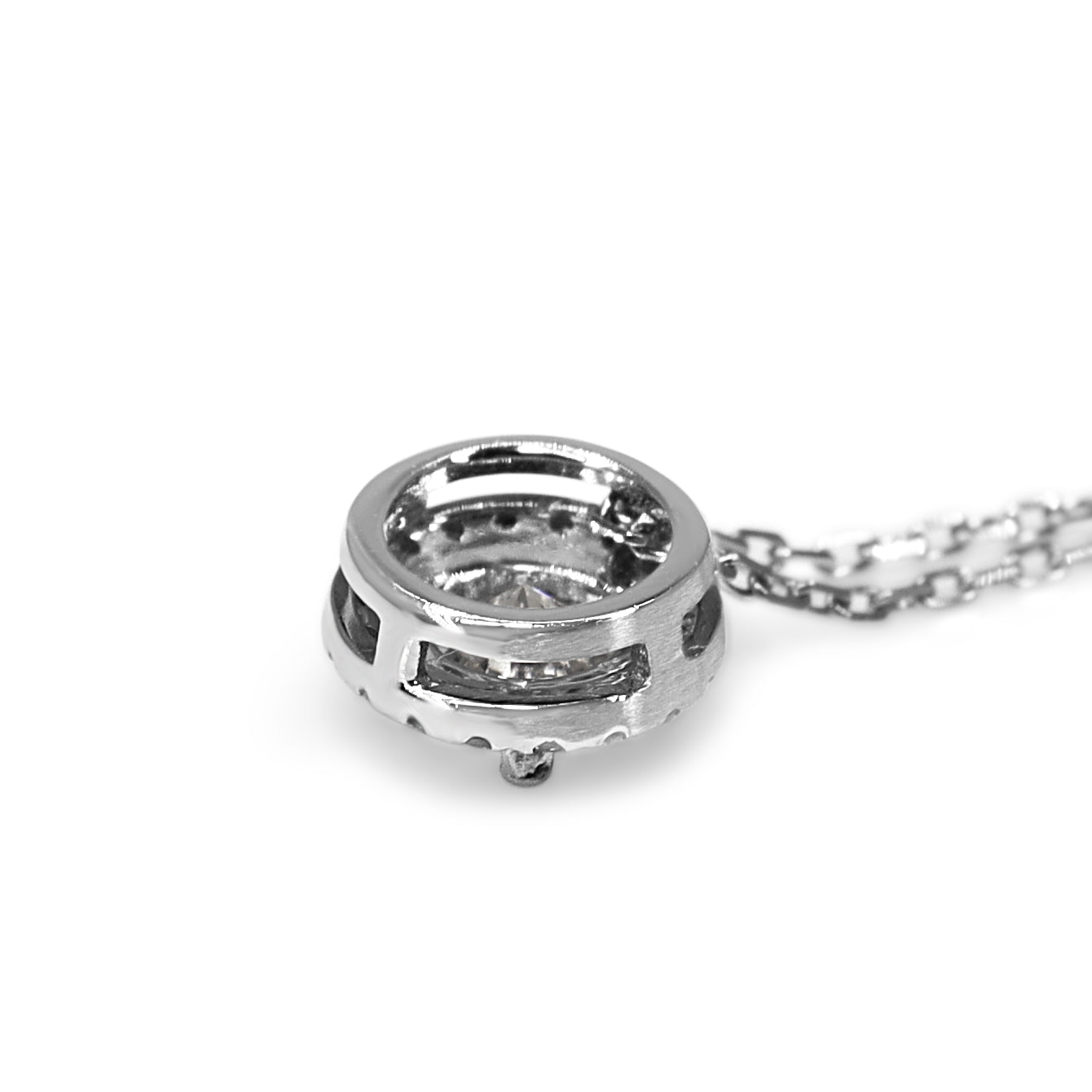 Platinum Diamond Halo Necklace