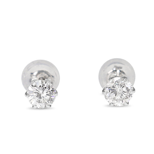 Platinum .60ct Diamond 6 Claw Stud Earrings