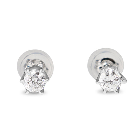 Platinum .25ct Diamond 6 Claw Stud Earrings