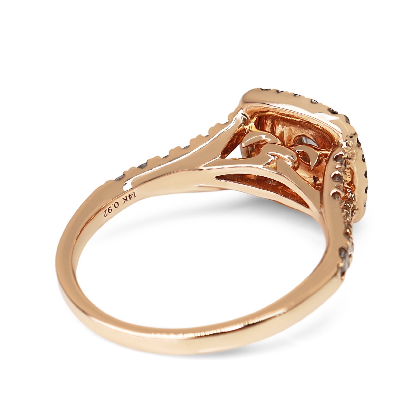14ct Rose Gold Diamond Double Halo Ring
