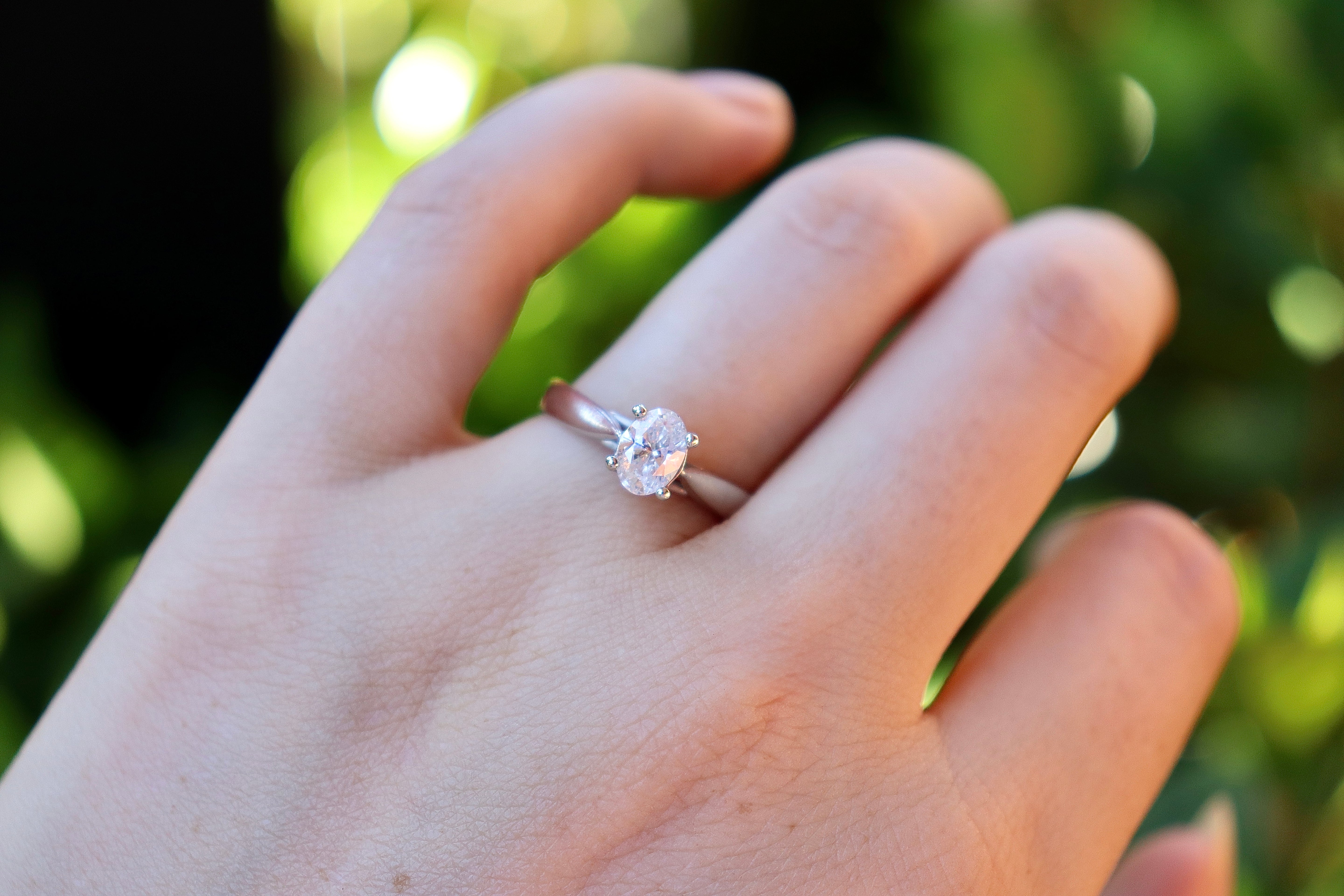 Platinum Oval .55ct Diamond Solitaire Ring
