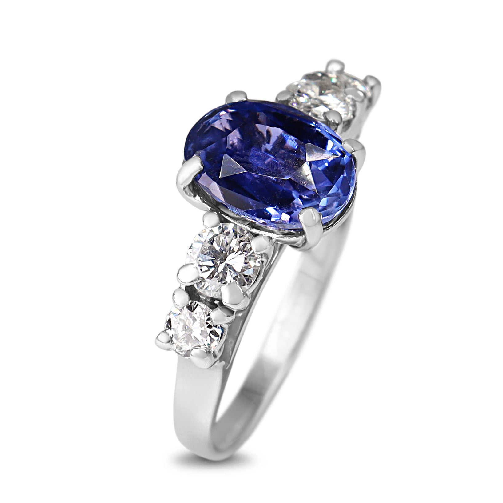 18ct White Gold Sapphire and Diamond 5 Stone Ring