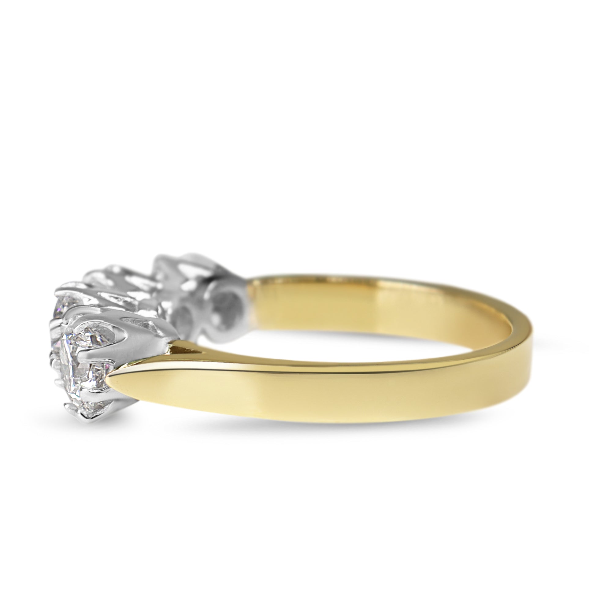 18ct Yellow and White Gold Antique Style 4 Stone Lab Grown Diamond Ring