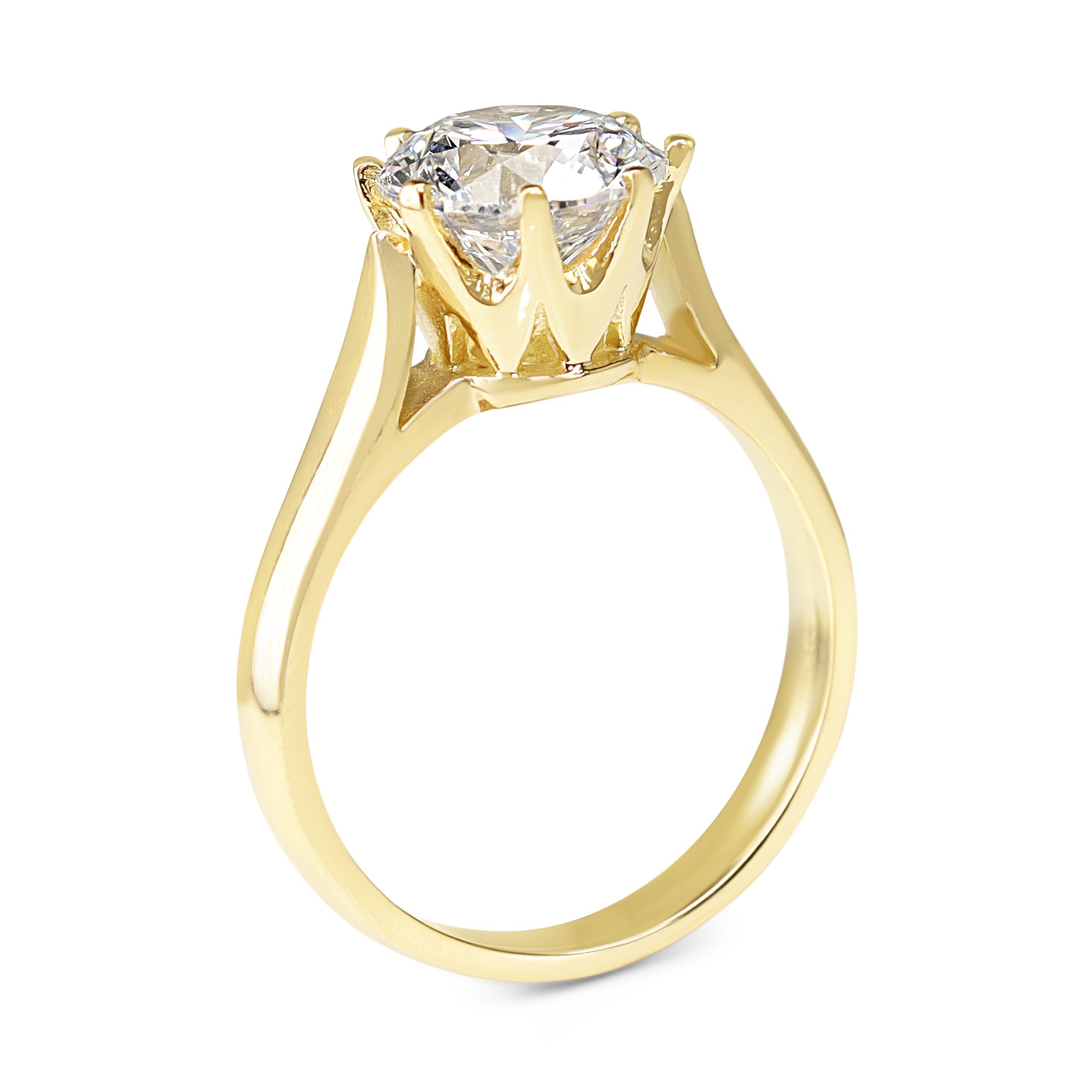 18ct Yellow Gold 6 Claw 2.00ct Lab Grown Diamond Solitaire Ring