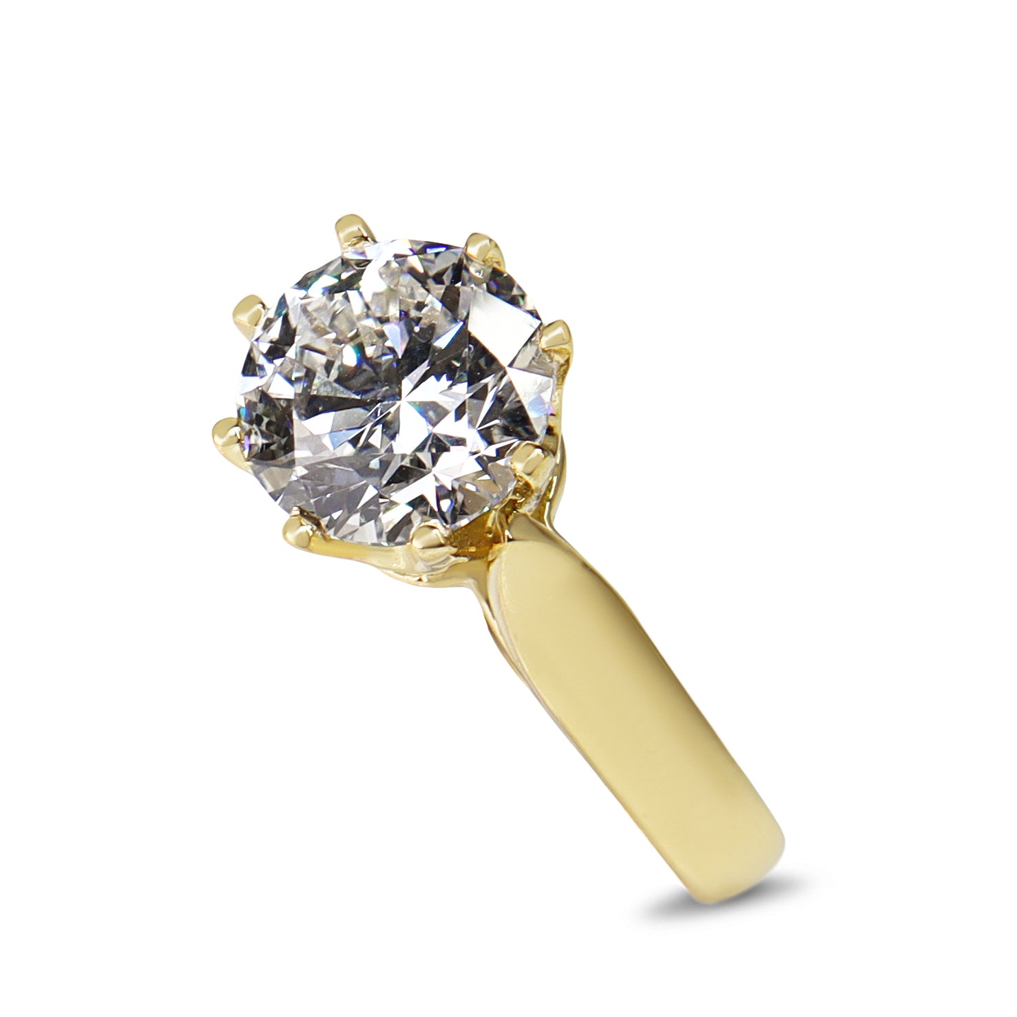 18ct Yellow Gold 6 Claw 2.00ct Lab Grown Diamond Solitaire Ring