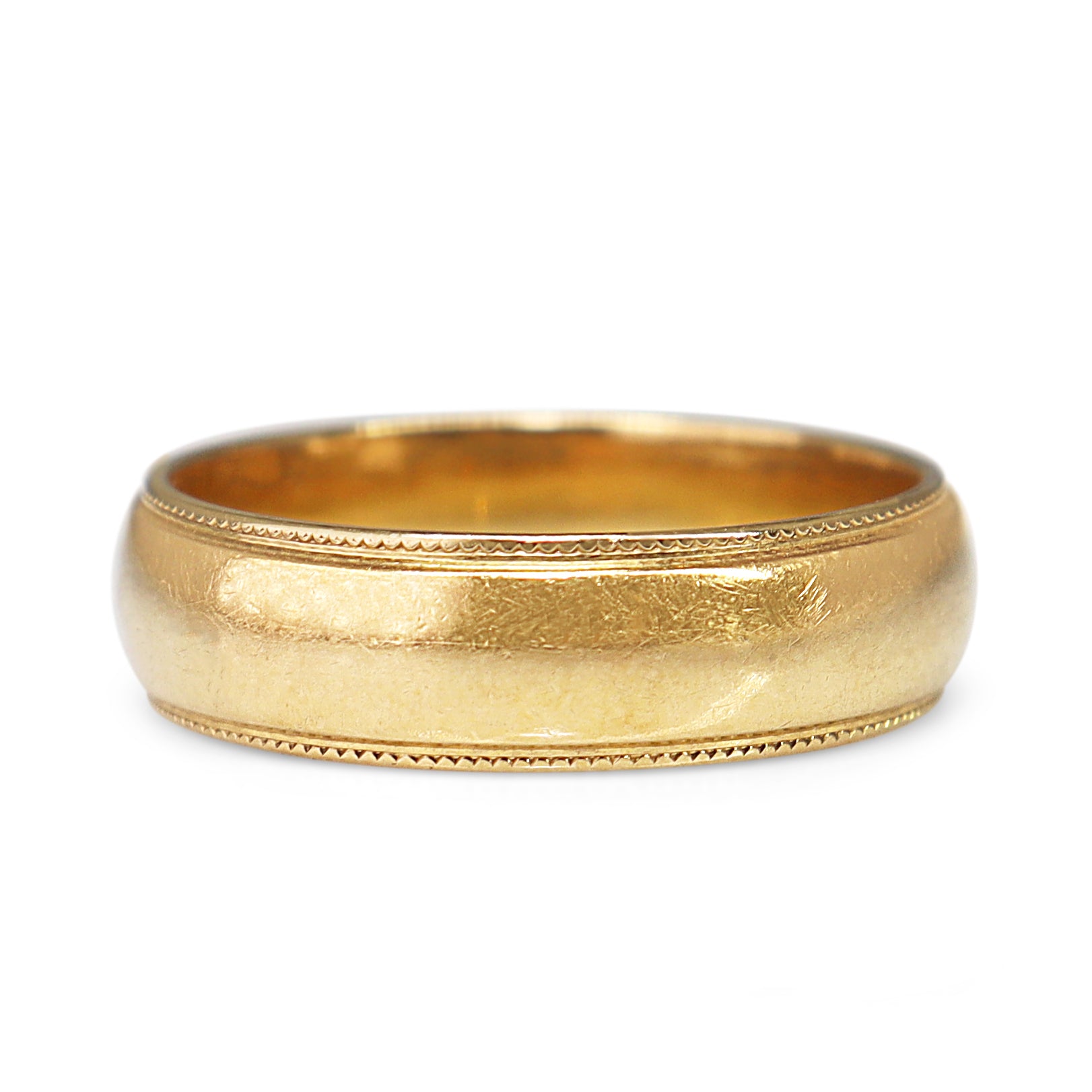 18ct Yellow Gold Band with Millgrain