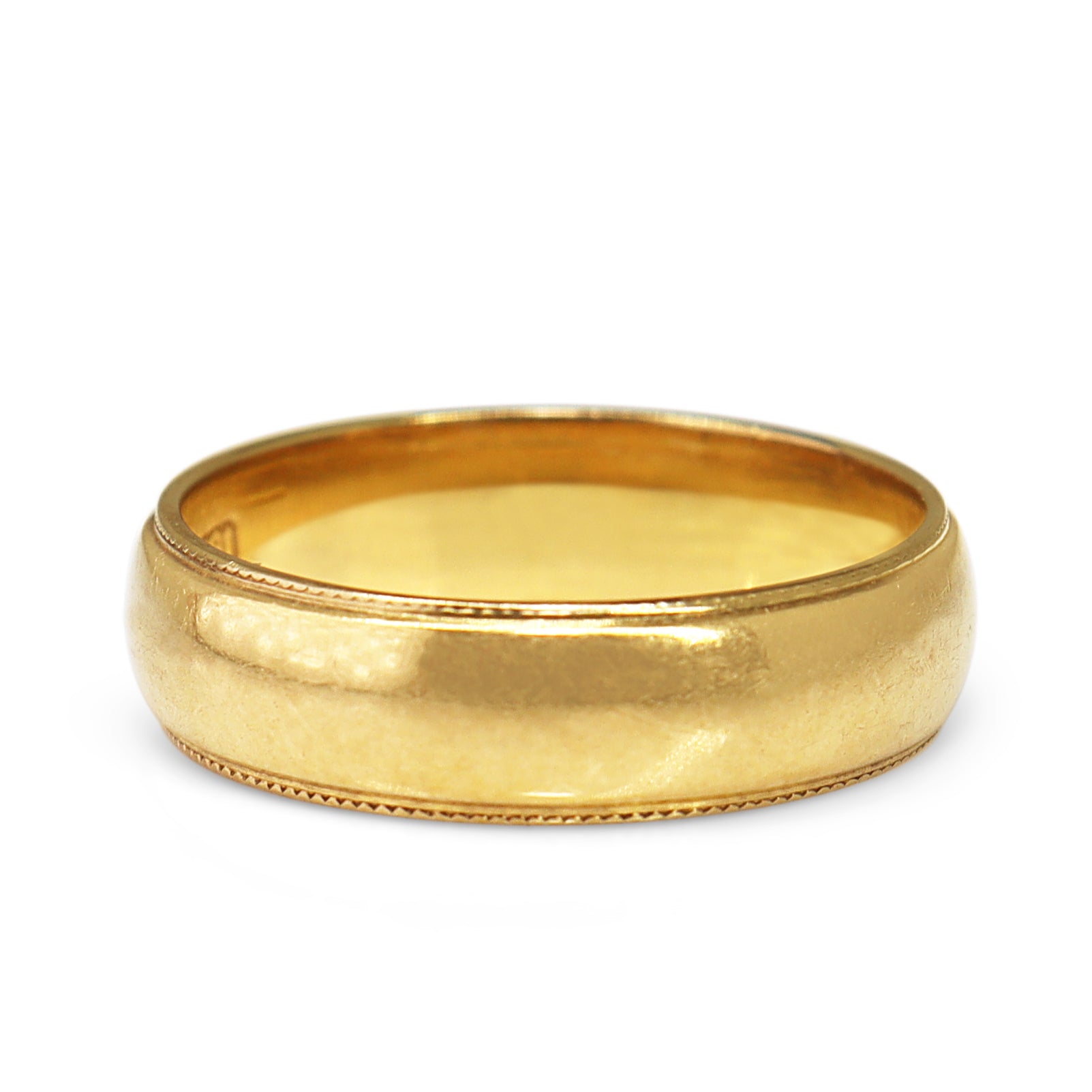 18ct Yellow Gold Band with Millgrain