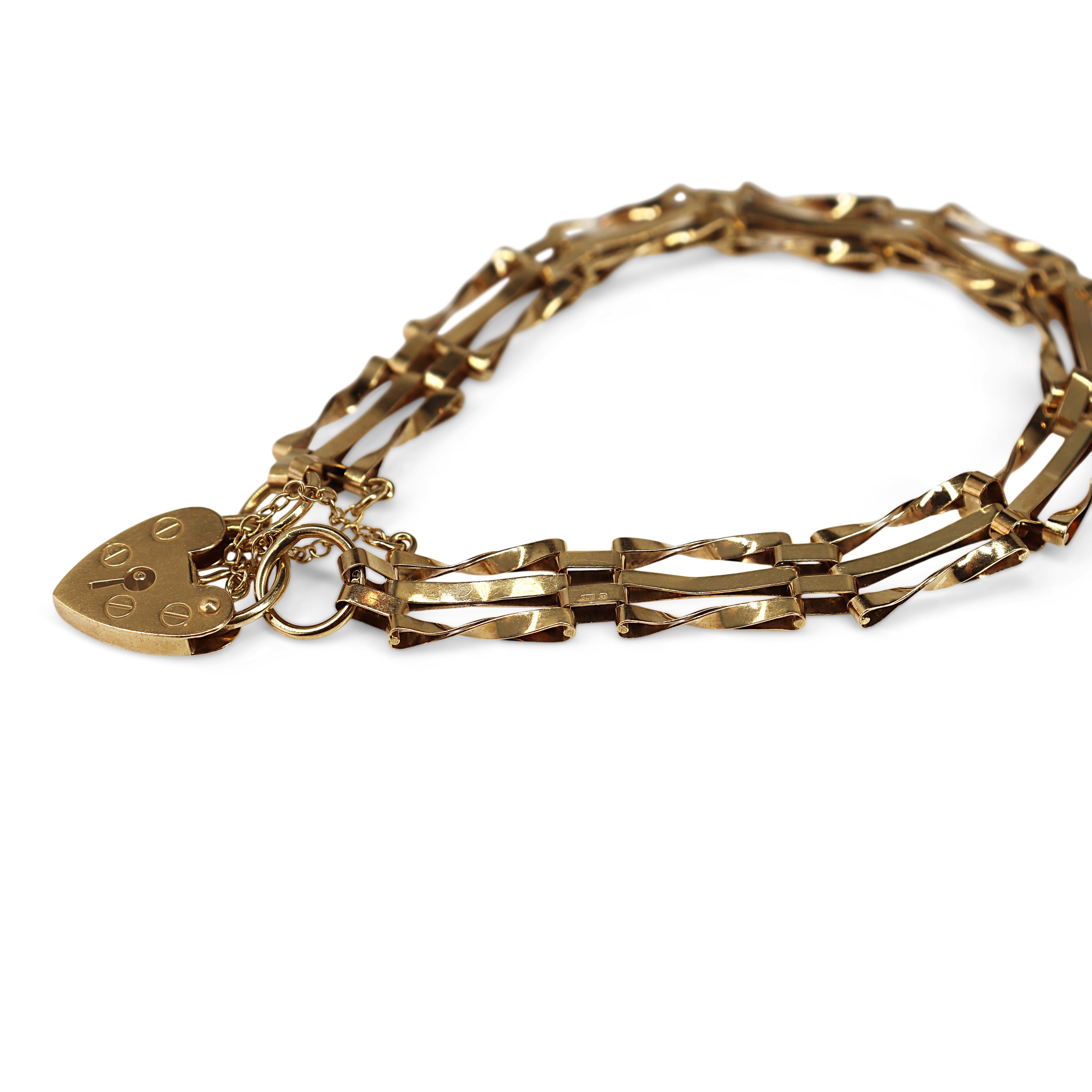 9ct Yellow Gold Fancy Gate Link Bracelet