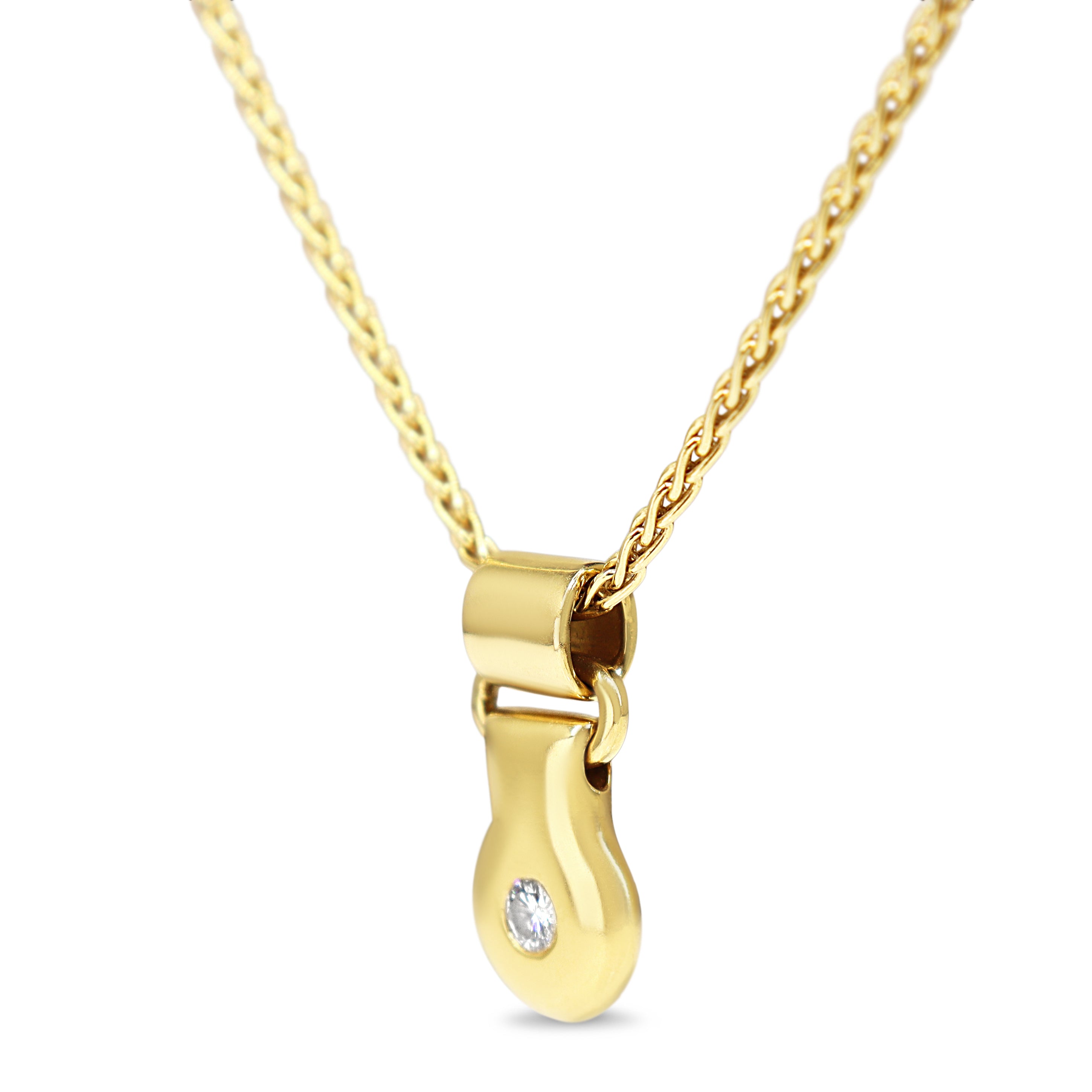 18ct Yellow Gold Diamond Chunky Gold Pendant Necklace