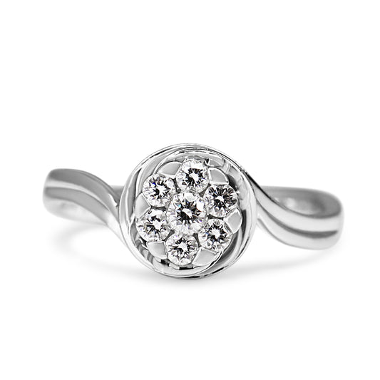 18ct White Gold Diamond Cluster Ring