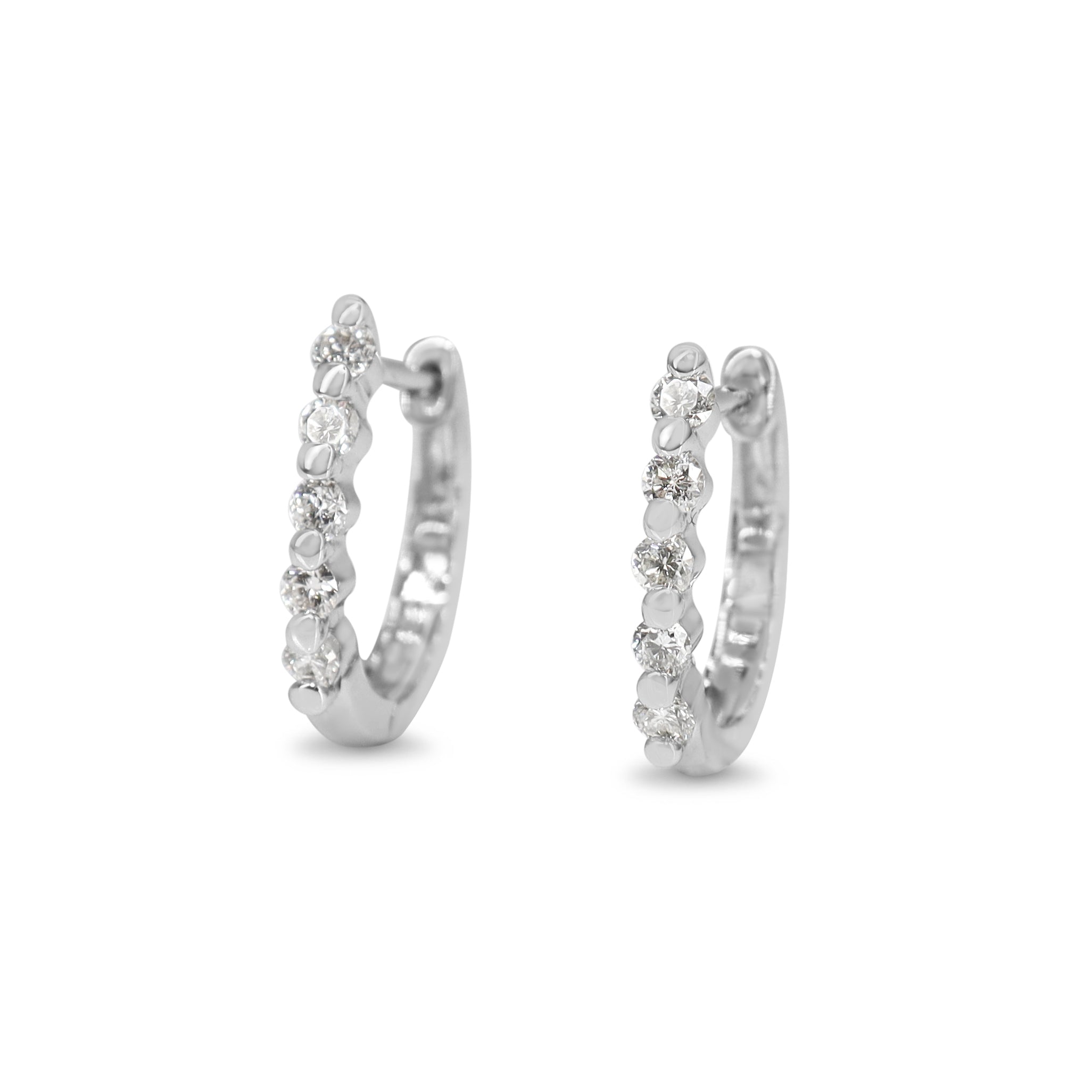 18ct White Gold .25ct Diamond Hoop Earrings
