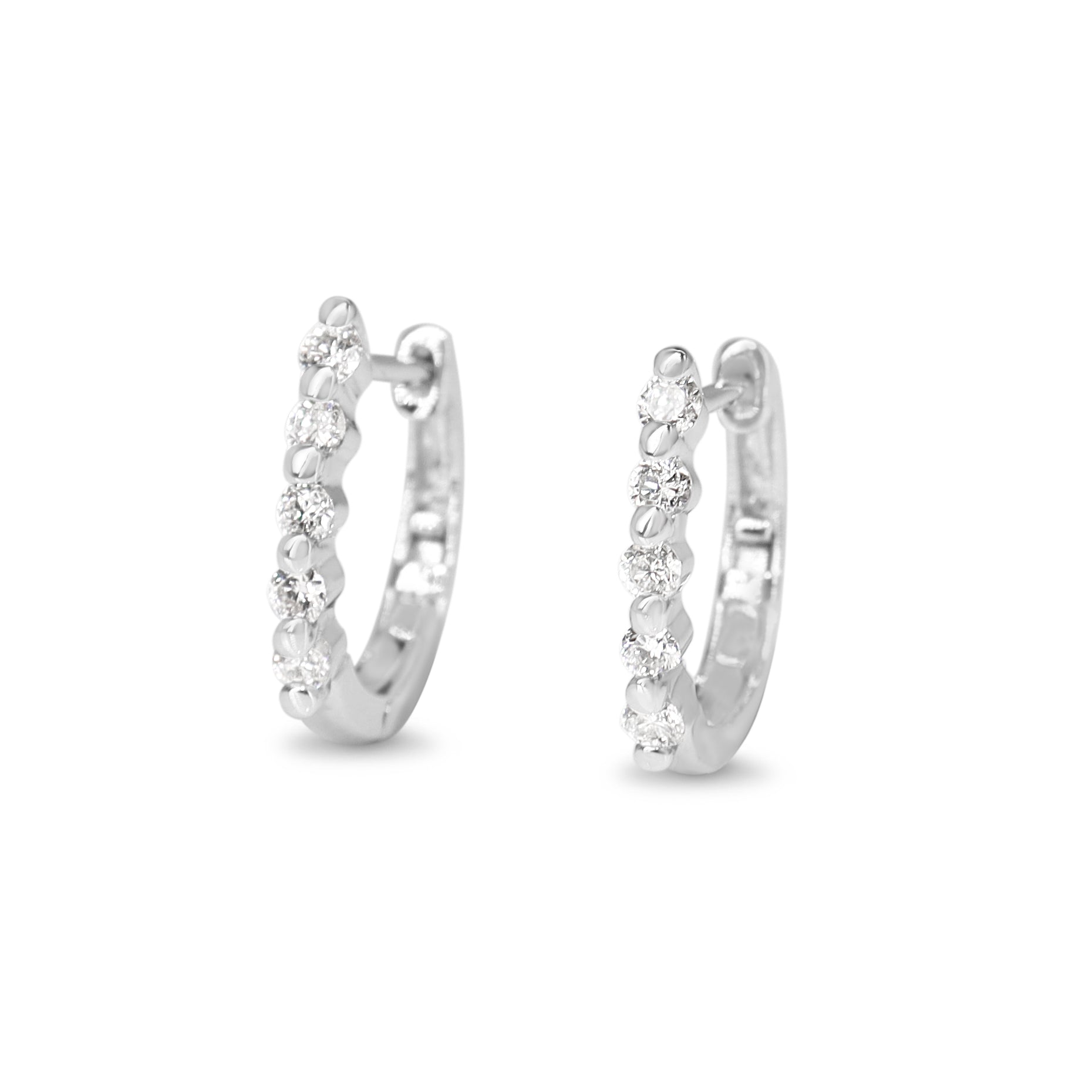 18ct White Gold .25ct Diamond Hoop Earrings