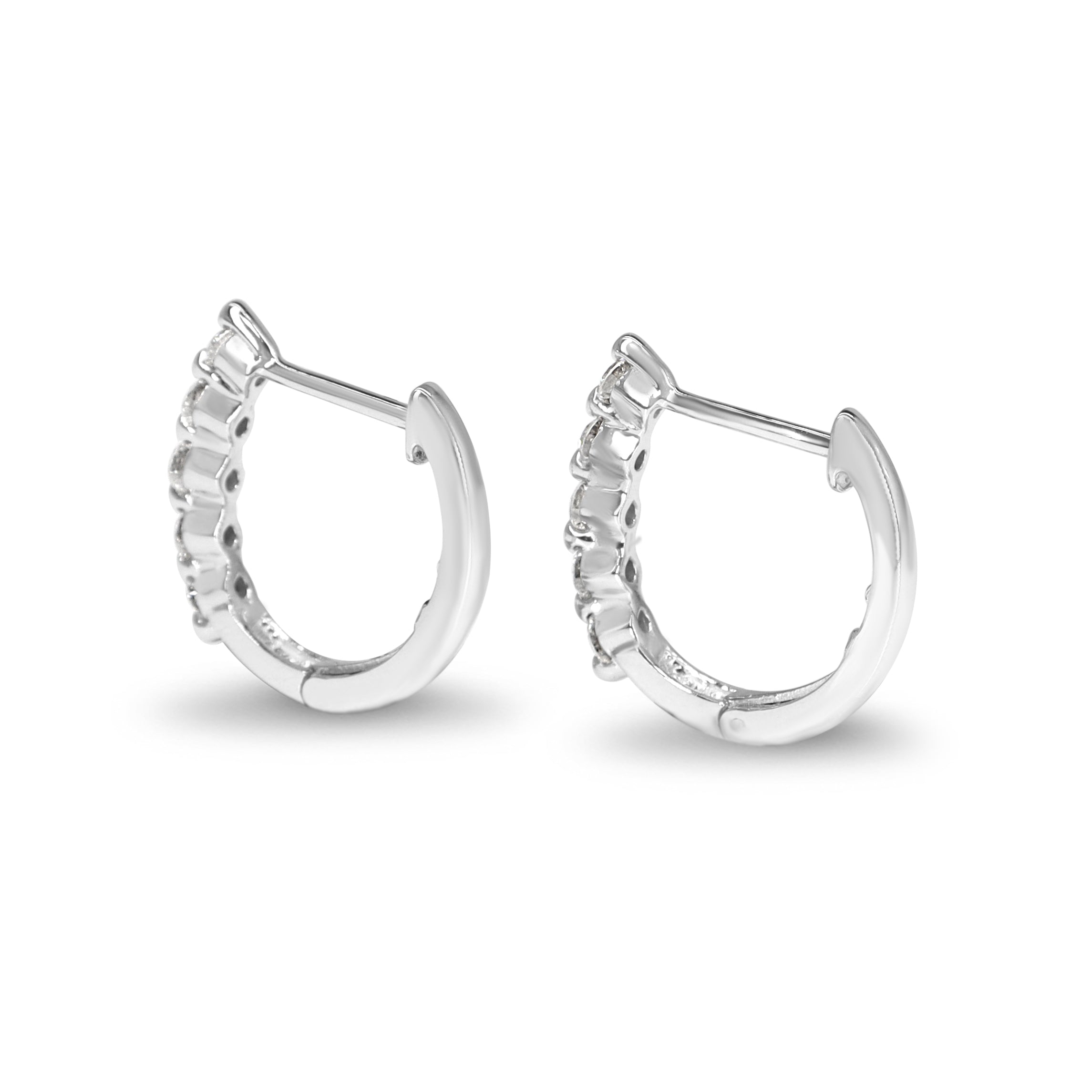 18ct White Gold .25ct Diamond Hoop Earrings