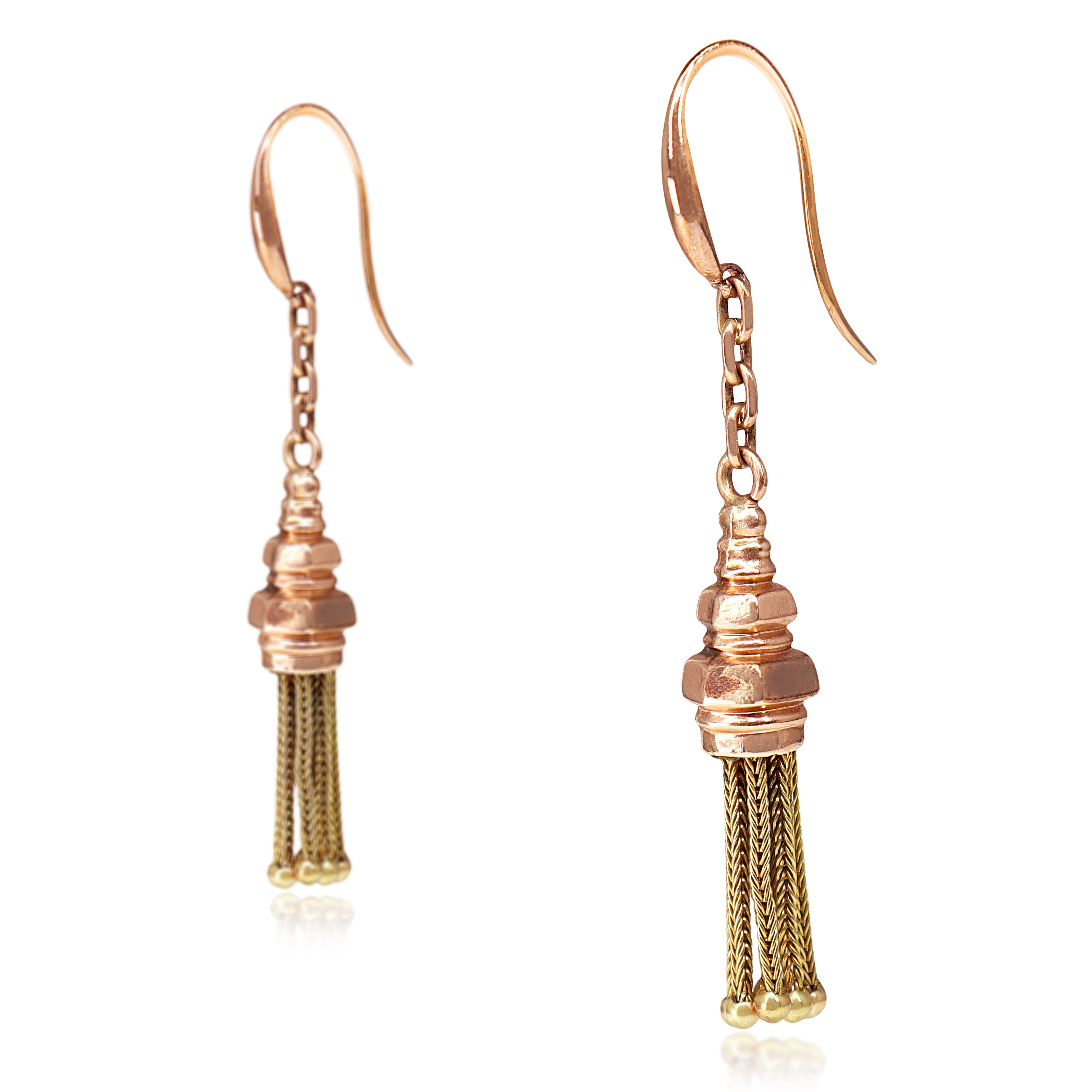 9ct Rose Gold Antique Tassel Earrings