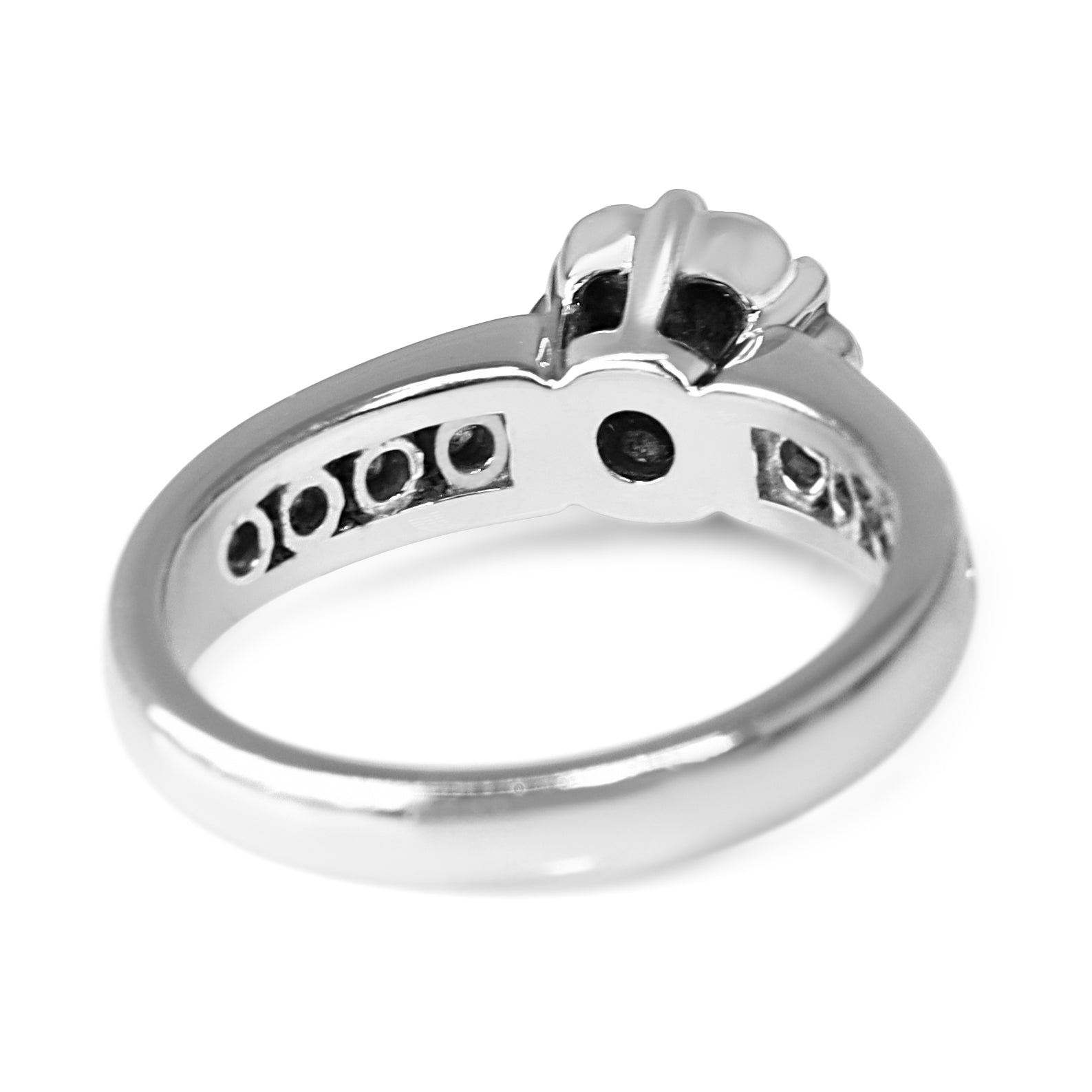 18ct White Gold Diamond Cluster Ring with Channel Set Diamond Band