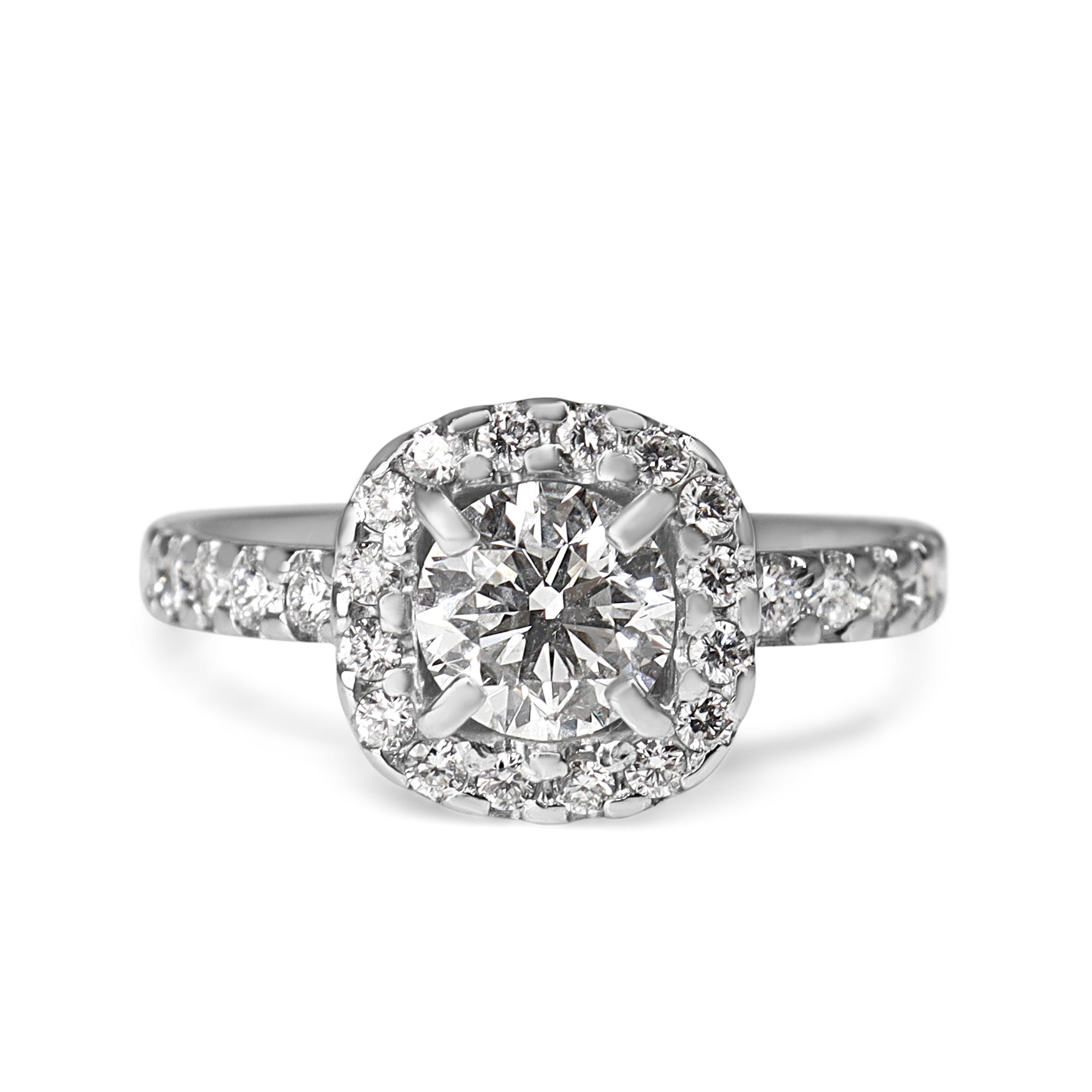 18ct White Gold Diamond Halo Ring