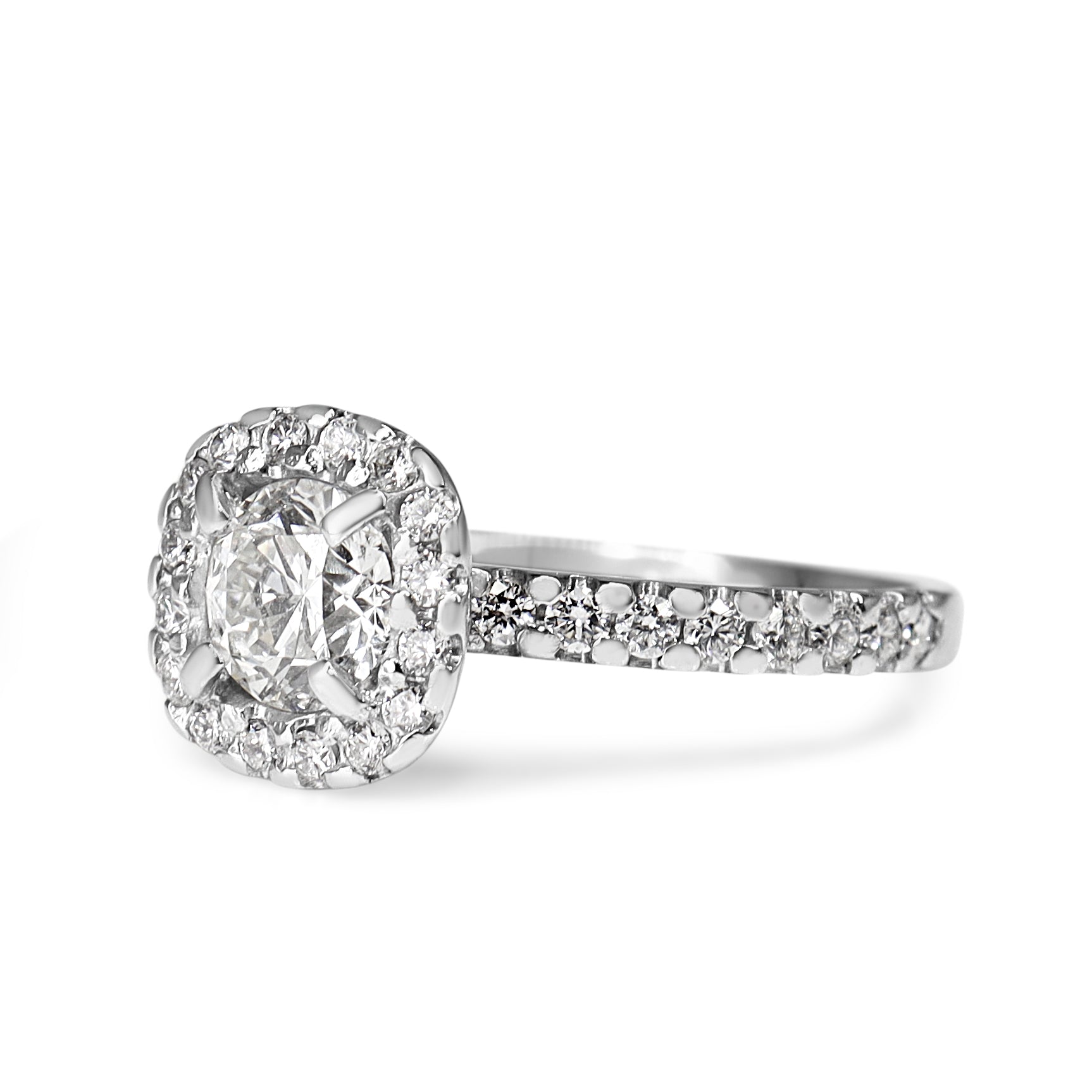 18ct White Gold Diamond Halo Ring
