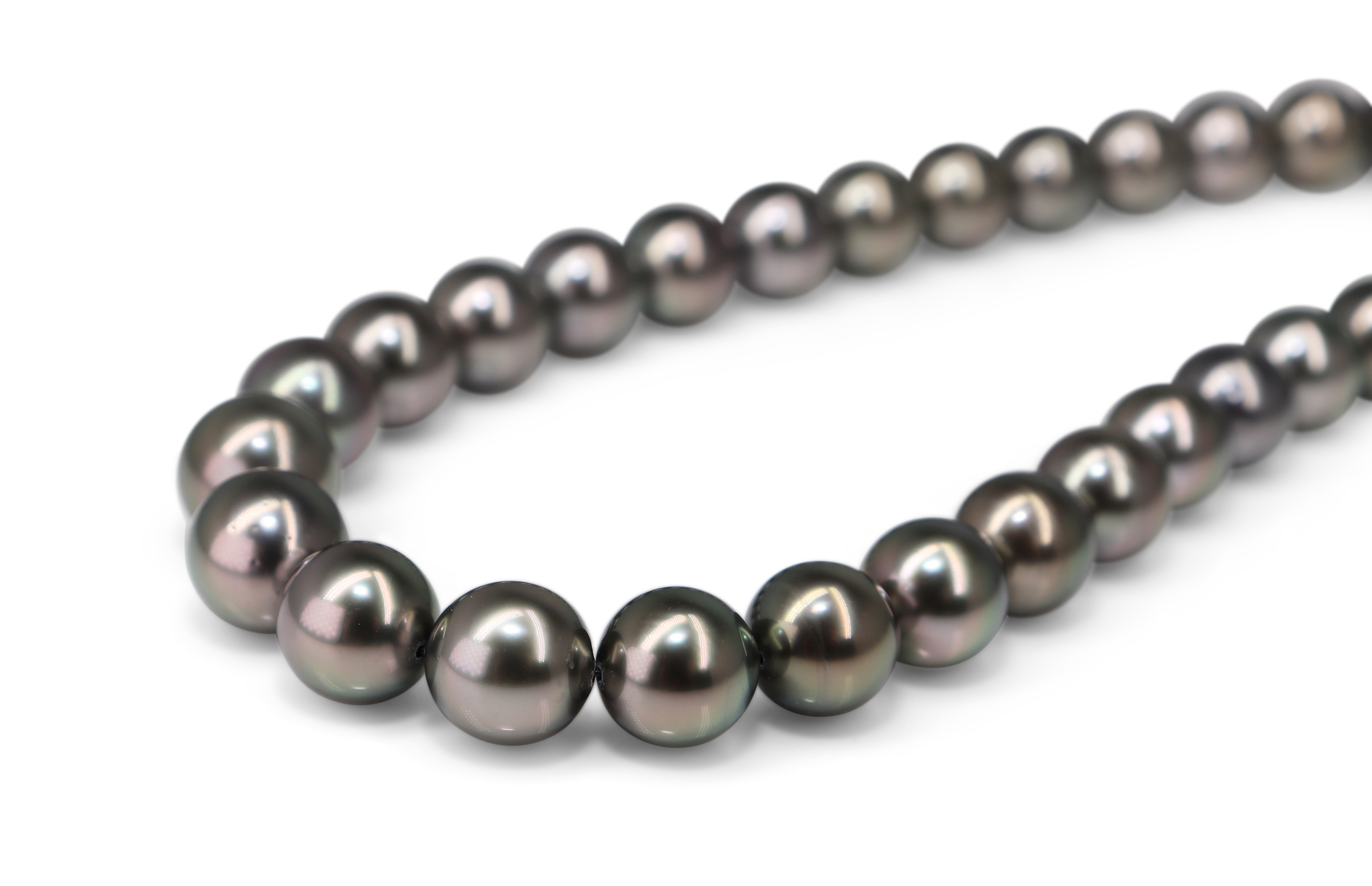 8 - 10mm Tahitian Pearl Strand Necklace on Silver Clasp