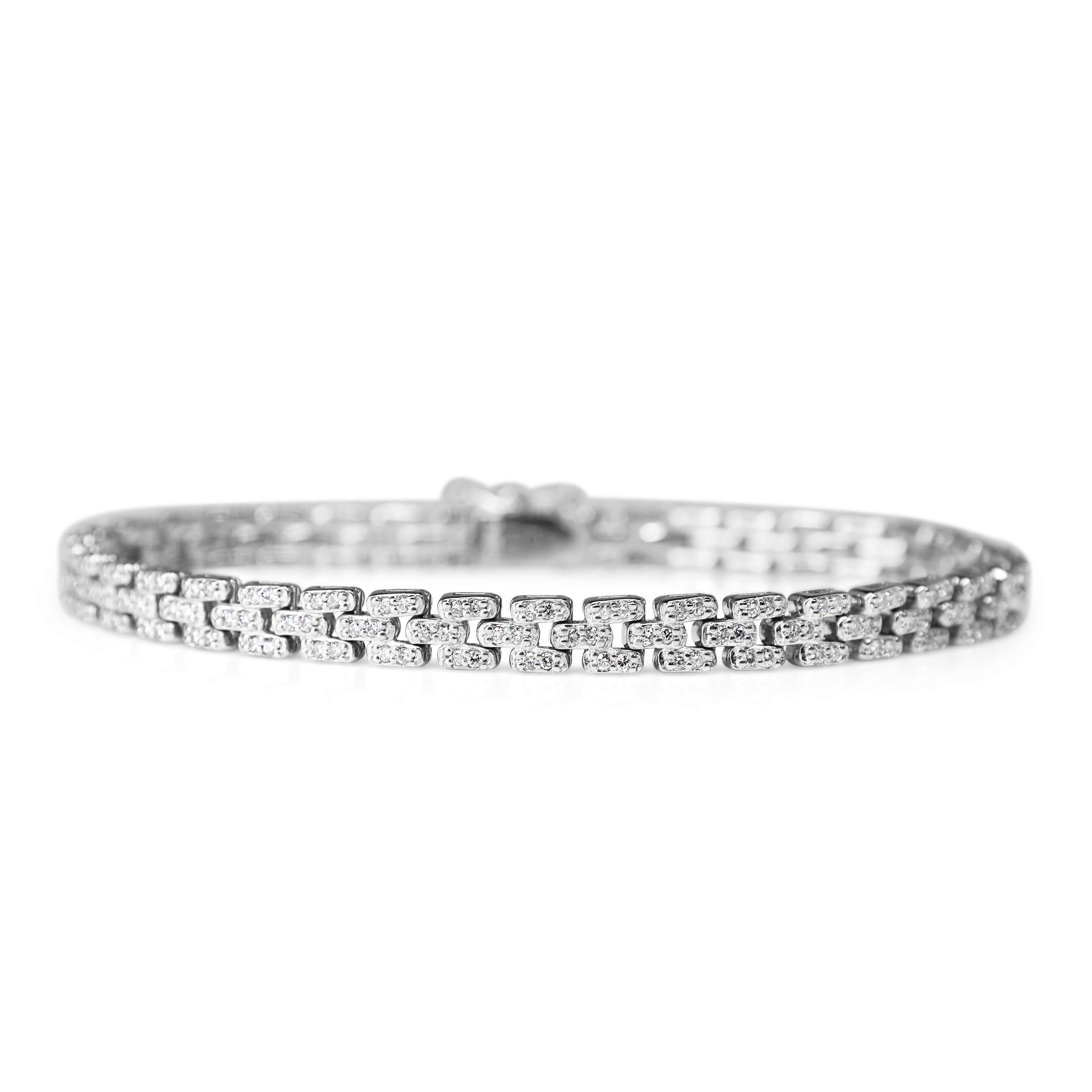 Platinum Fancy Link Deco Style Diamond Bracelet