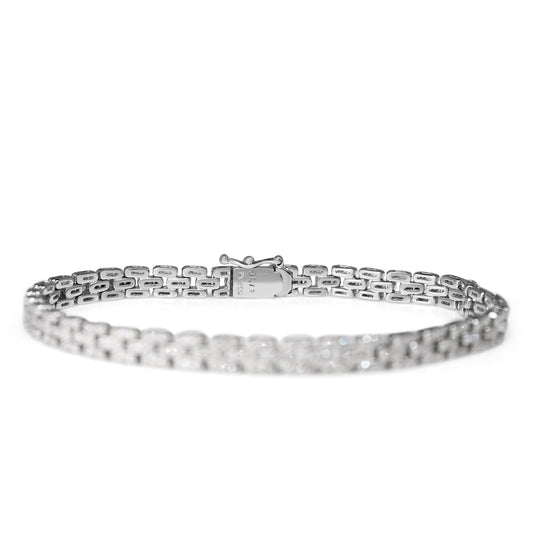 Platinum Fancy Link Deco Style Diamond Bracelet