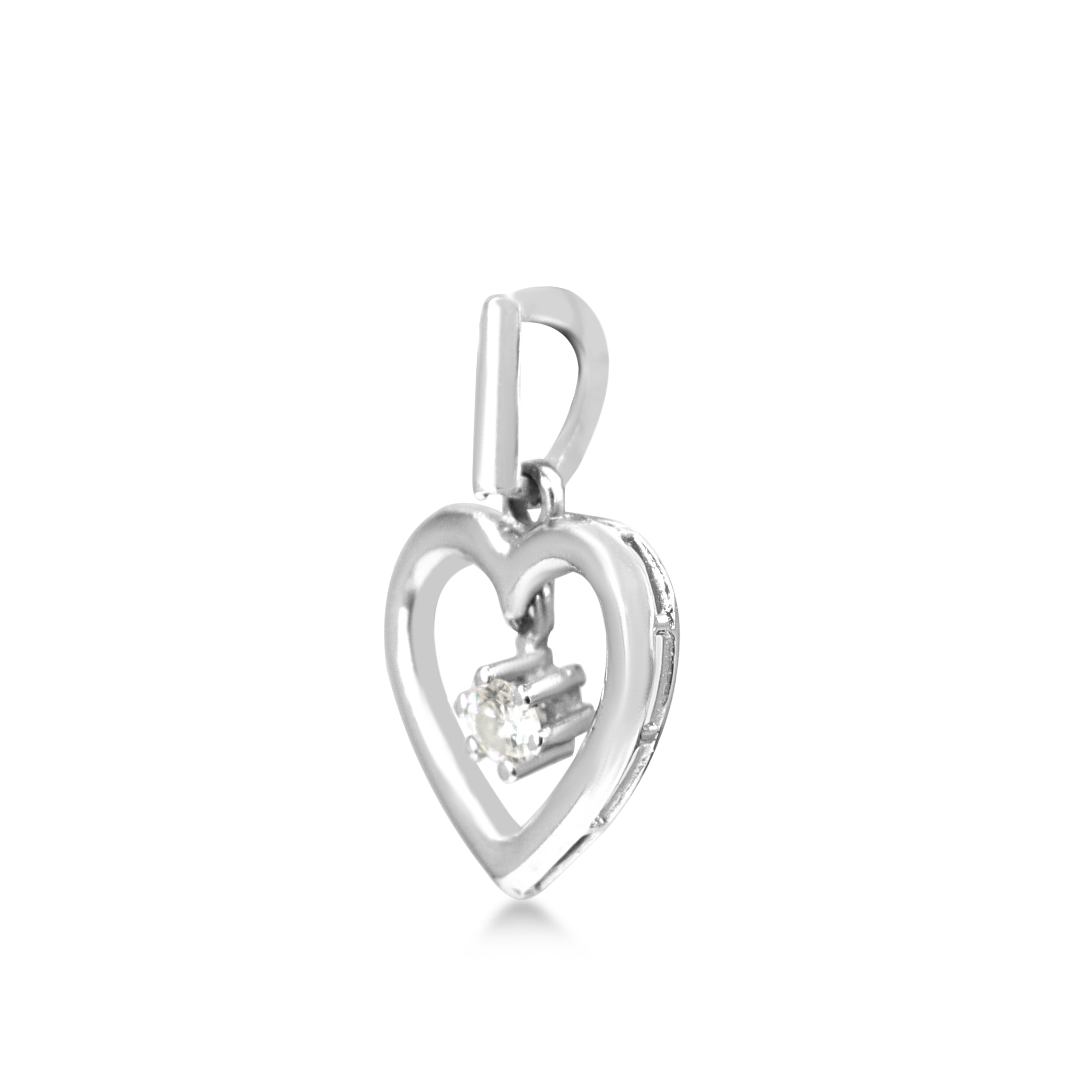 18ct White Gold Diamond Heart Pendant