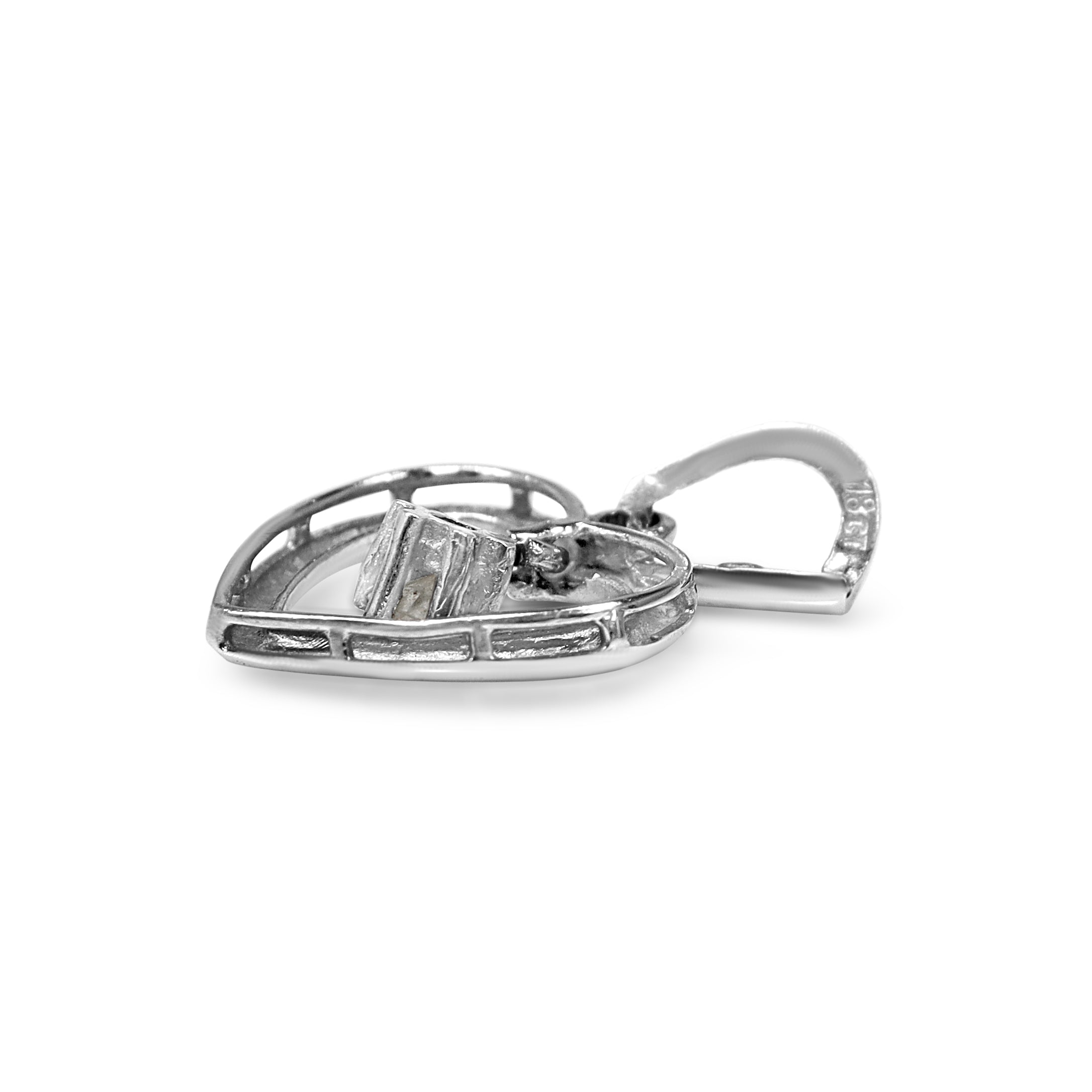 18ct White Gold Diamond Heart Pendant