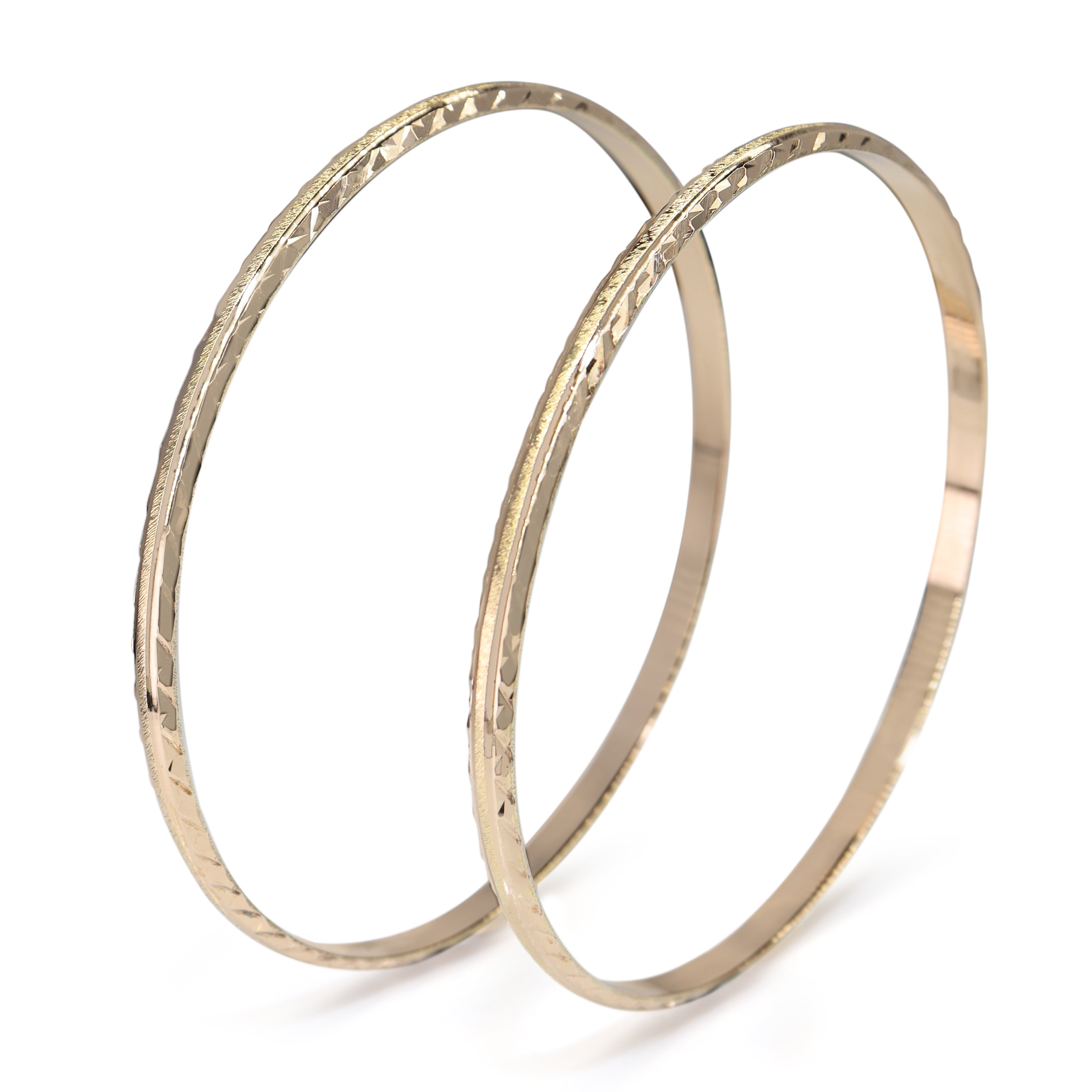 18ct Yellow Gold Etched Bangle