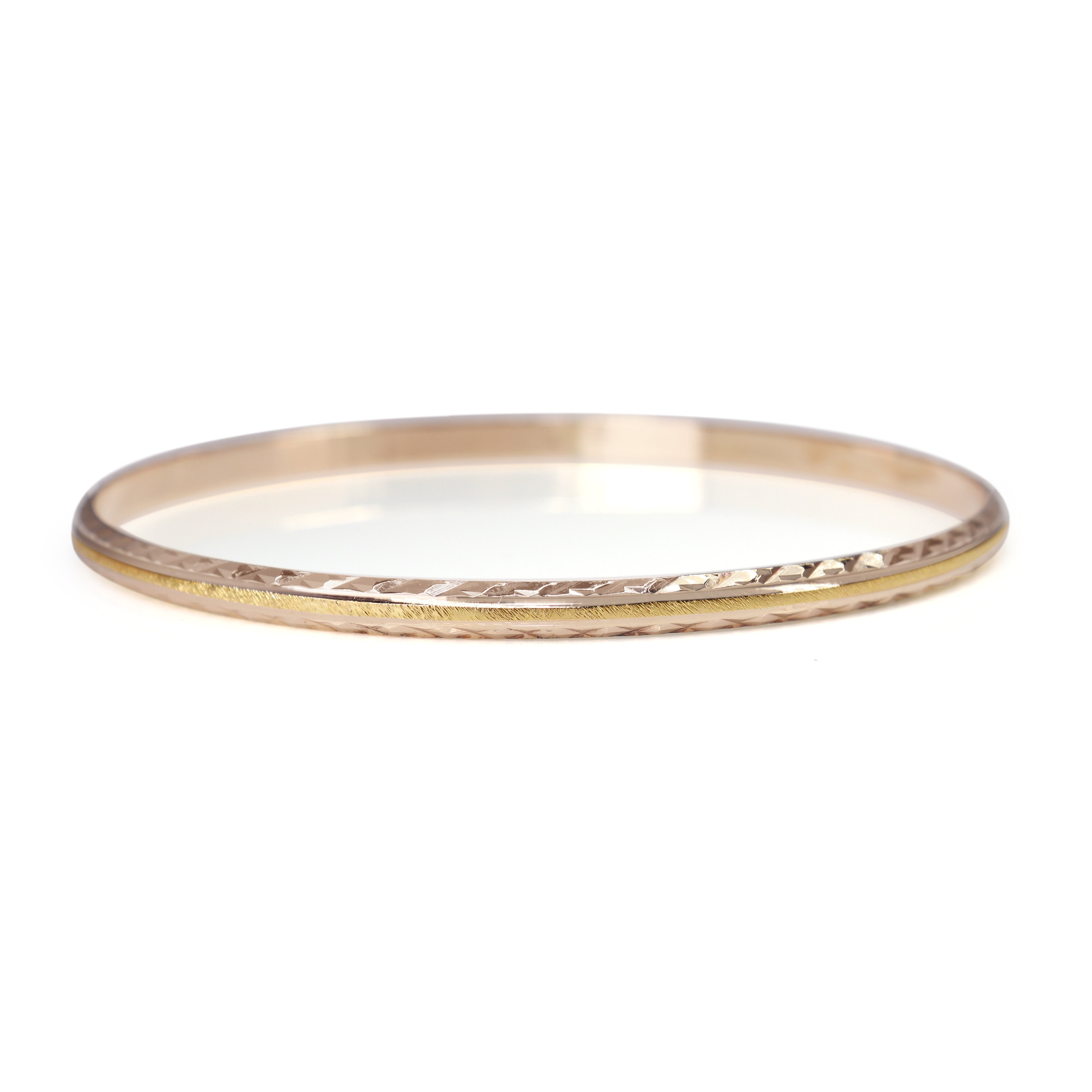 18ct Yellow Gold Etched Bangle