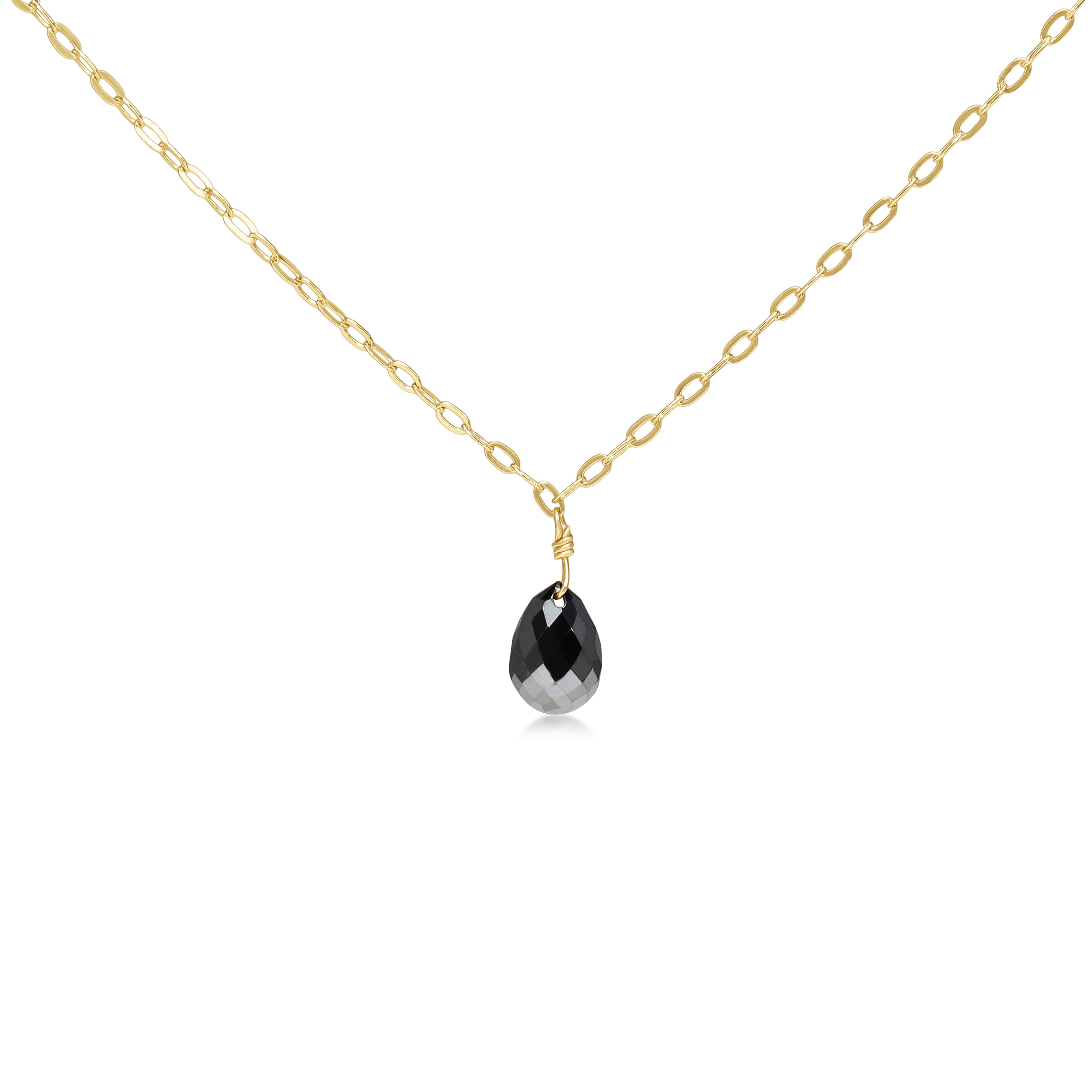 18ct Yellow Gold Black Diamond Necklace