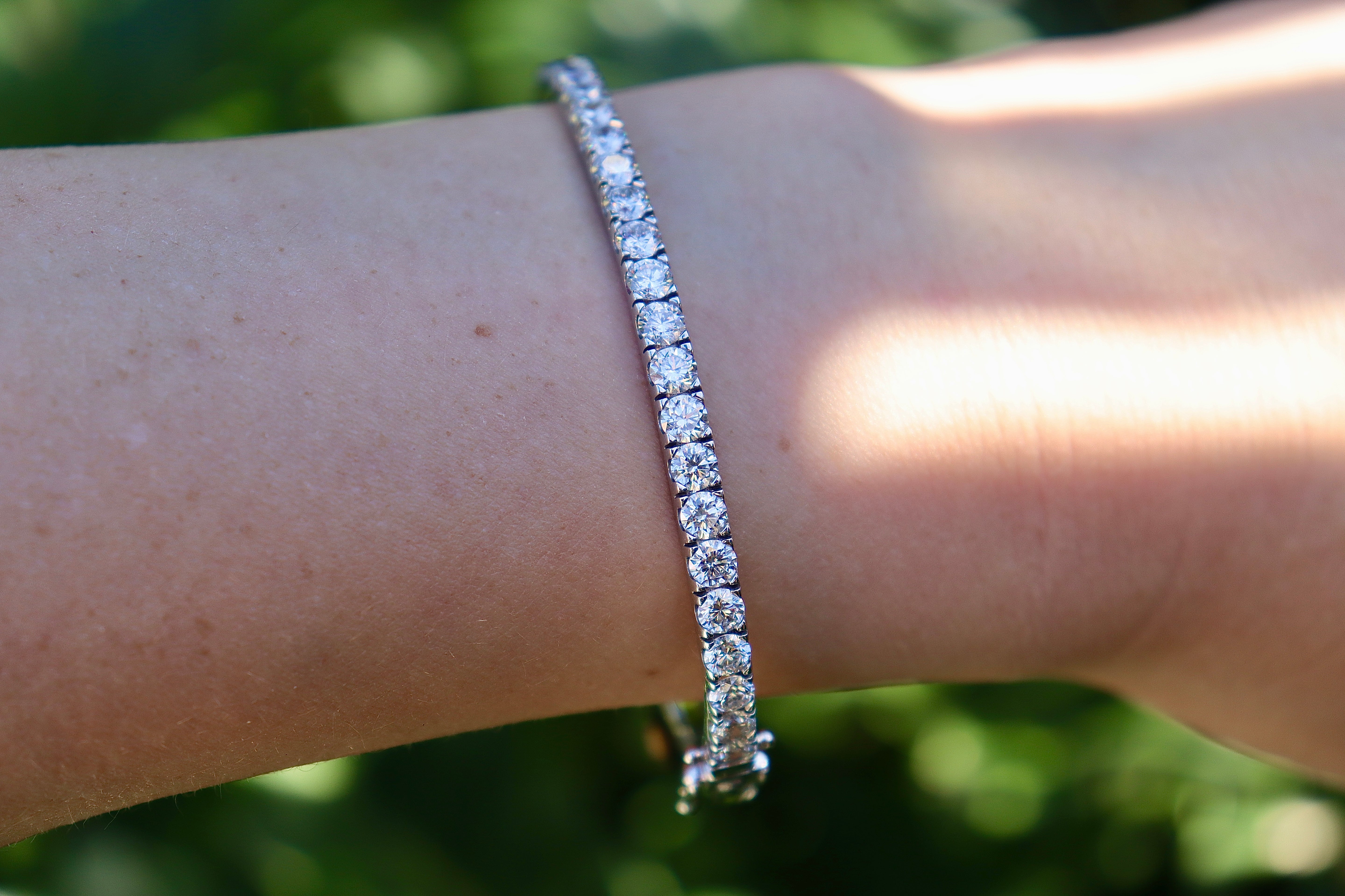 9ct White Gold 4.46ct Diamond Hinged Bangle