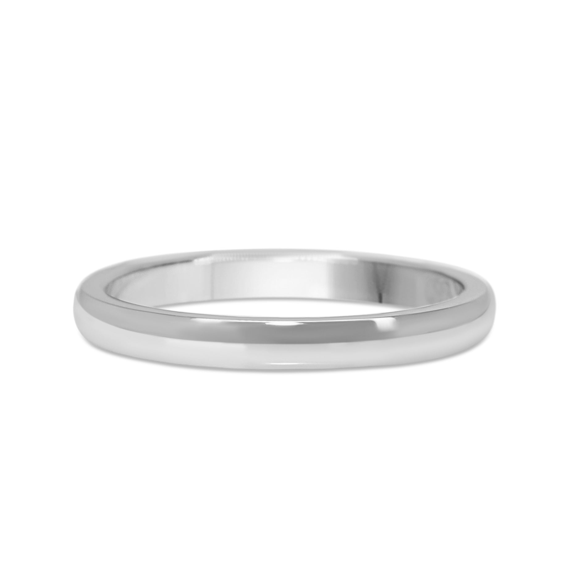 18ct White Gold Rounded 2.2mm Band Ring