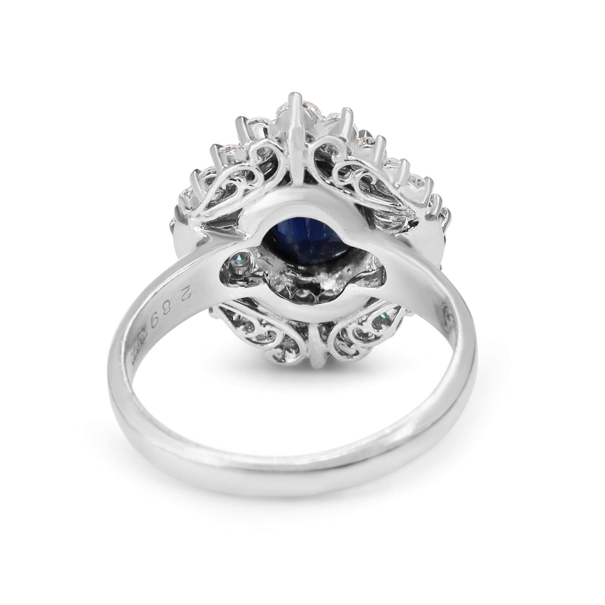 Platinum Sapphire and Diamond Ballerina Style Ring