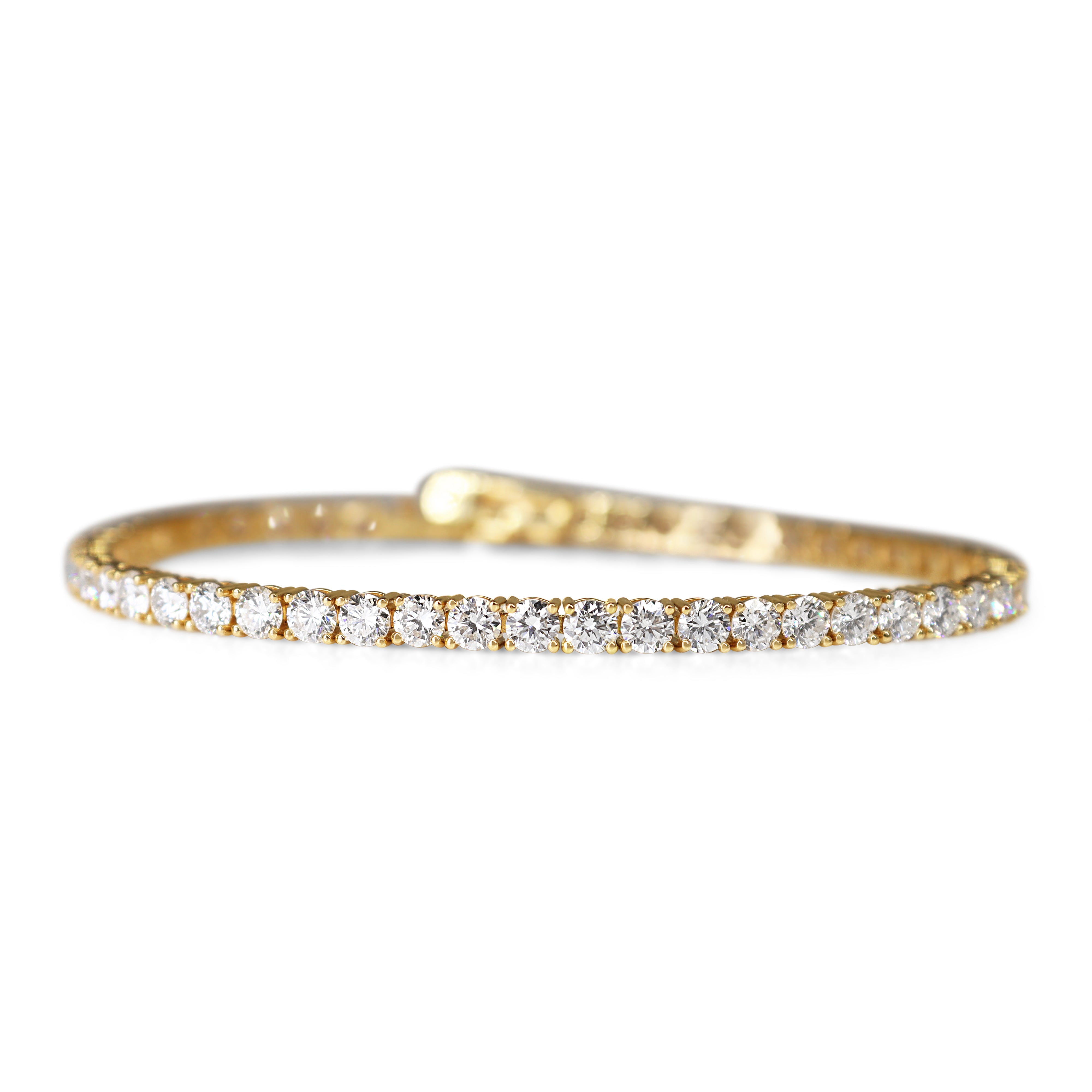 18ct Yellow Gold 7.25ct Lab Grown Diamond Bracelet