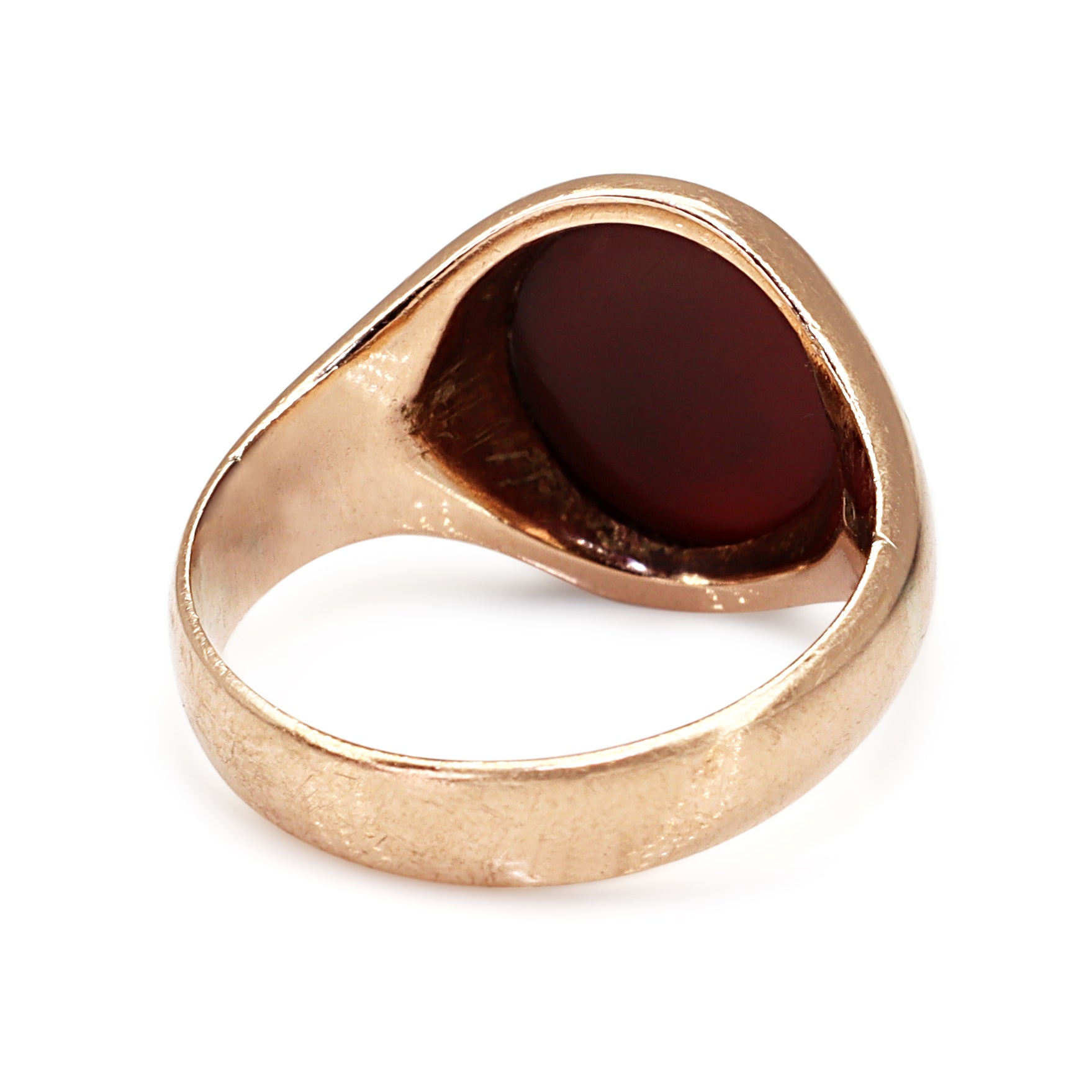 9ct Rose Gold Masonic Hardstone Signet Ring
