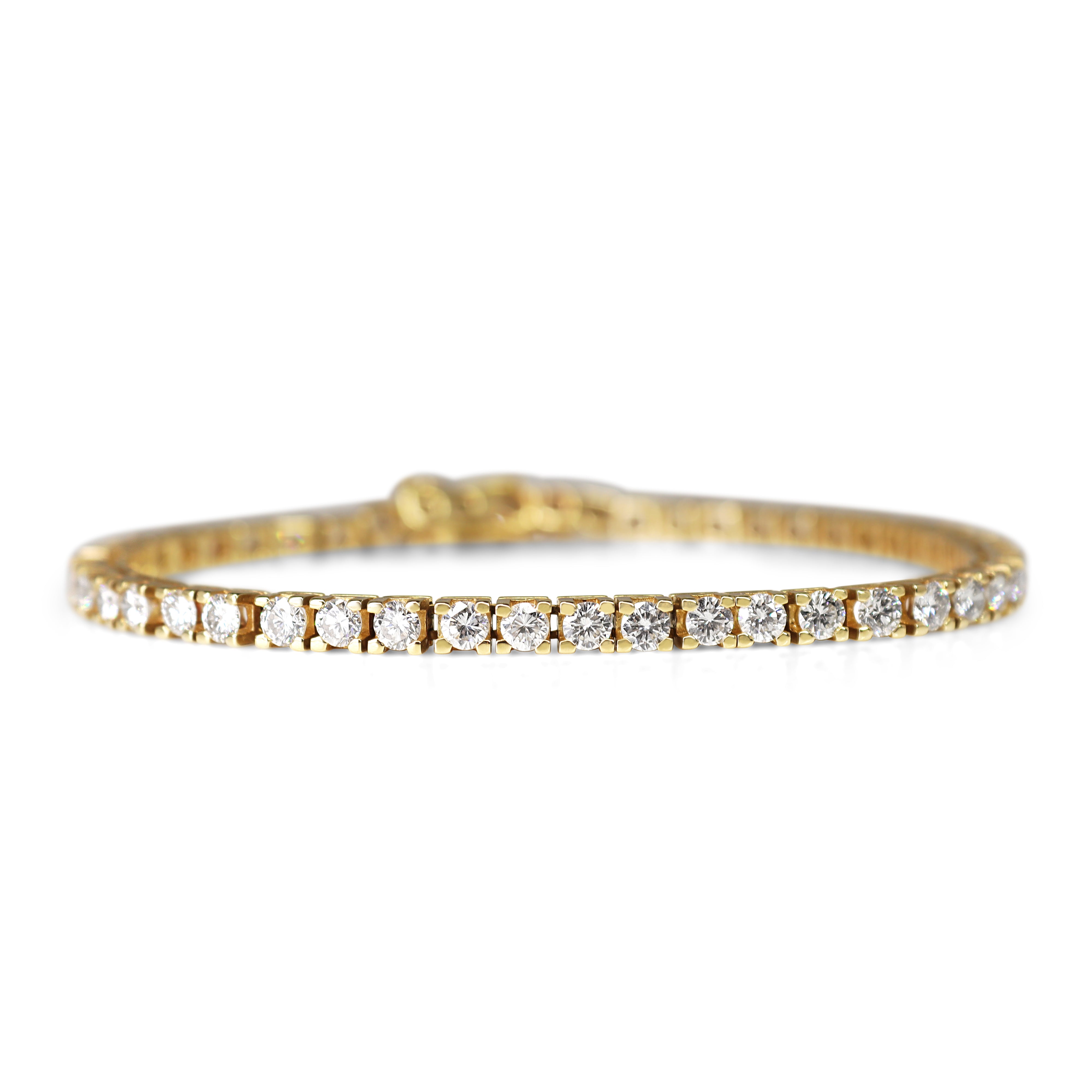 18ct Yellow Gold 6.00ct Diamond Tennis Bracelet