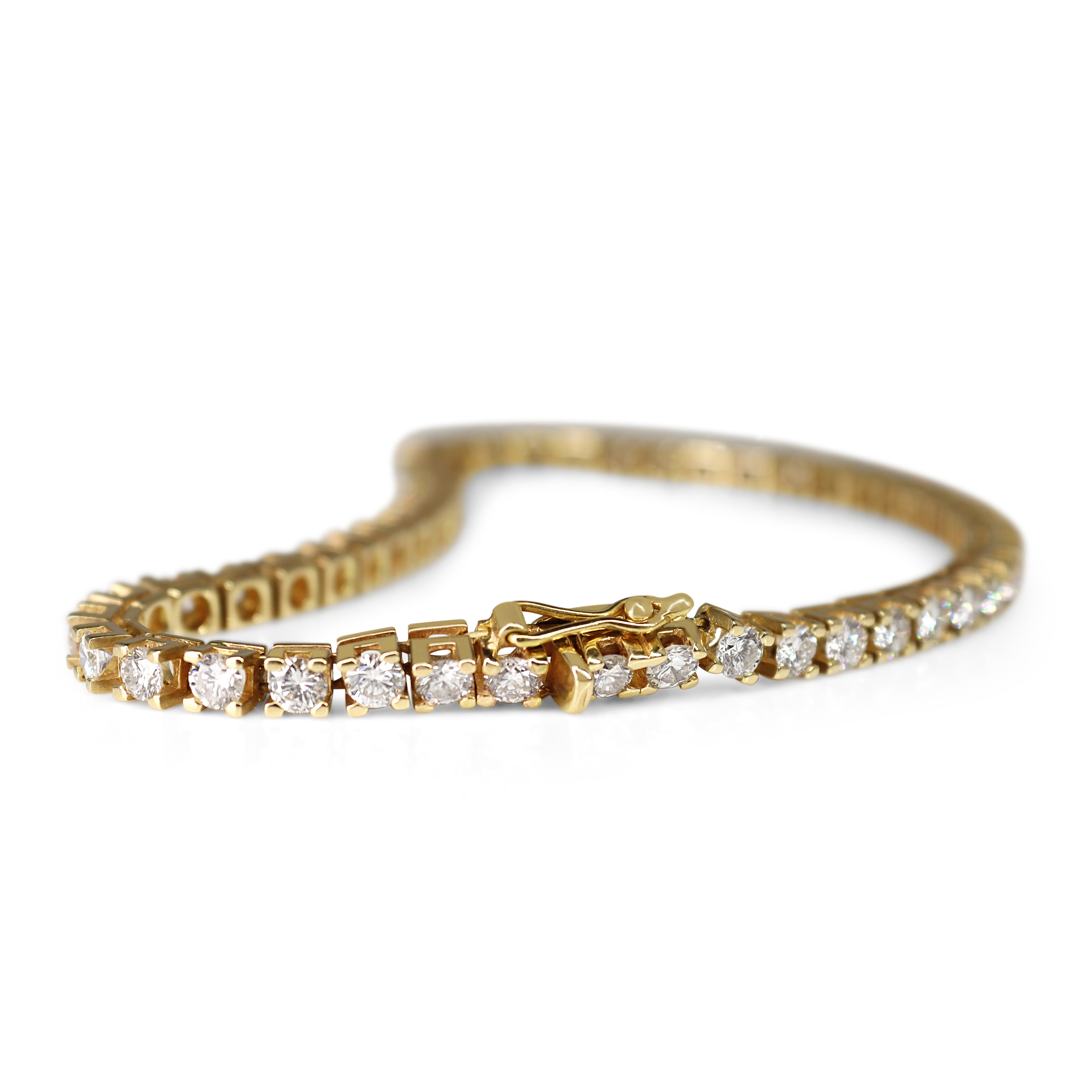 18ct Yellow Gold 6.00ct Diamond Tennis Bracelet