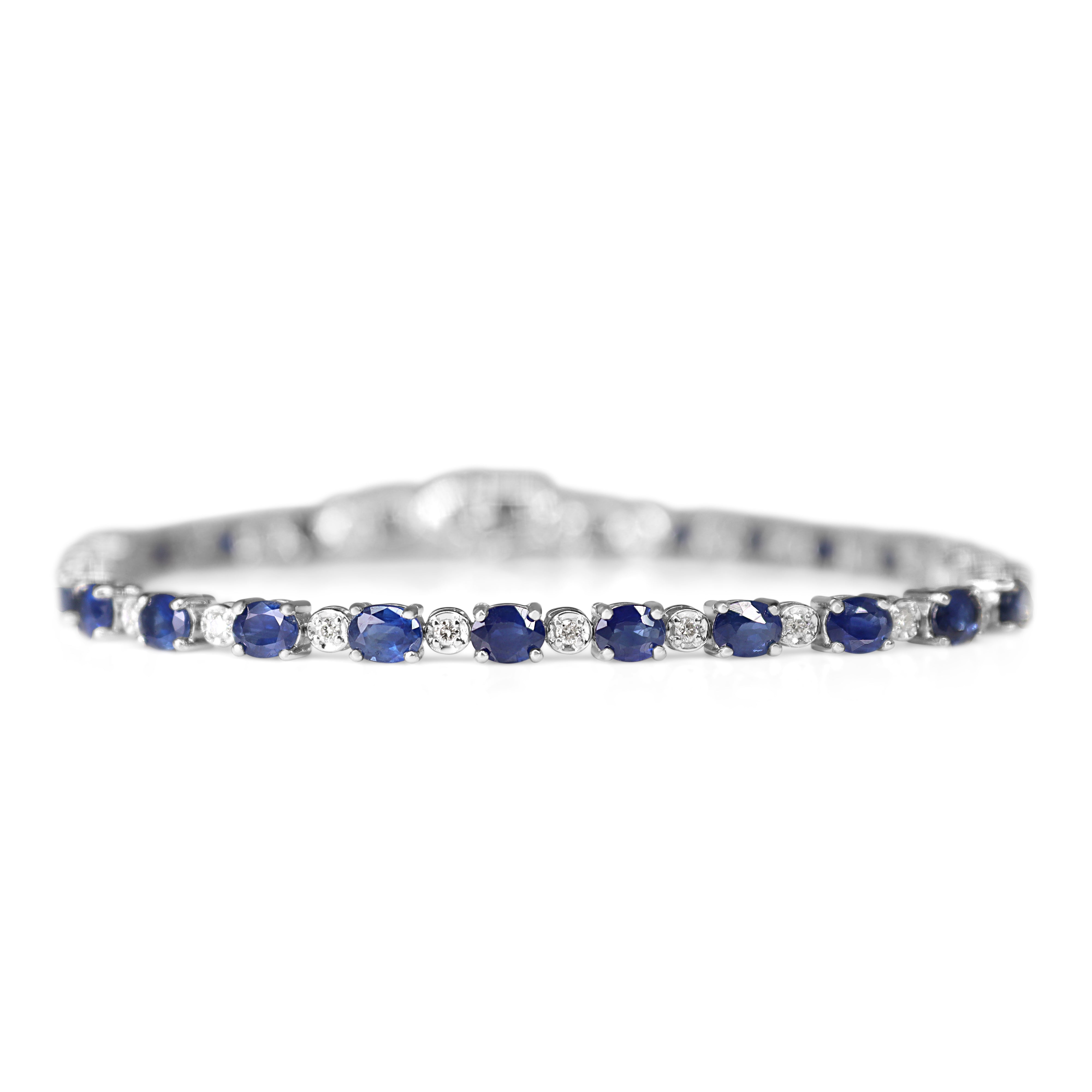 18ct White Gold Sapphire and Diamond Bracelet