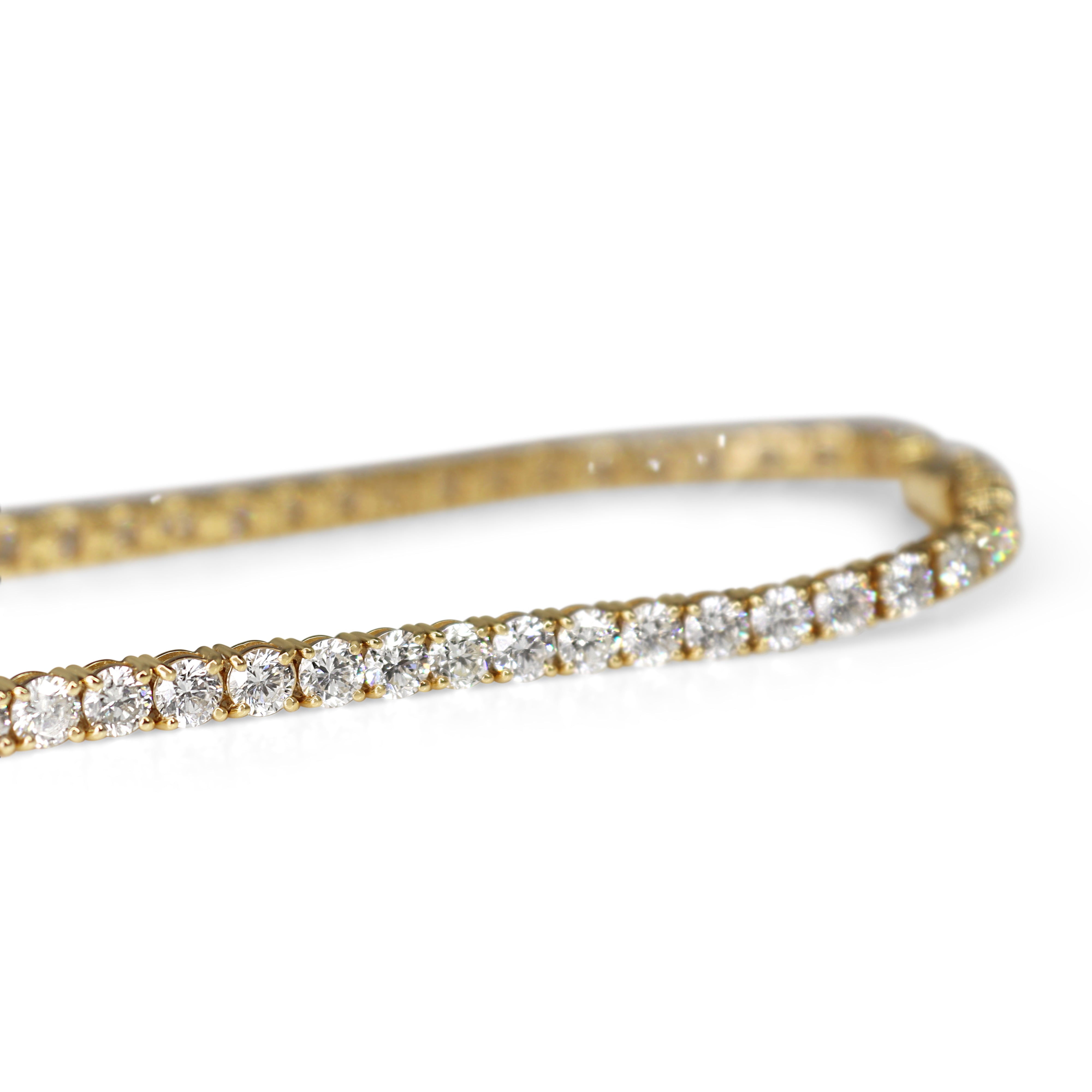 18ct Yellow Gold Graduated 5.00ct Diamond Tennis Bracelet