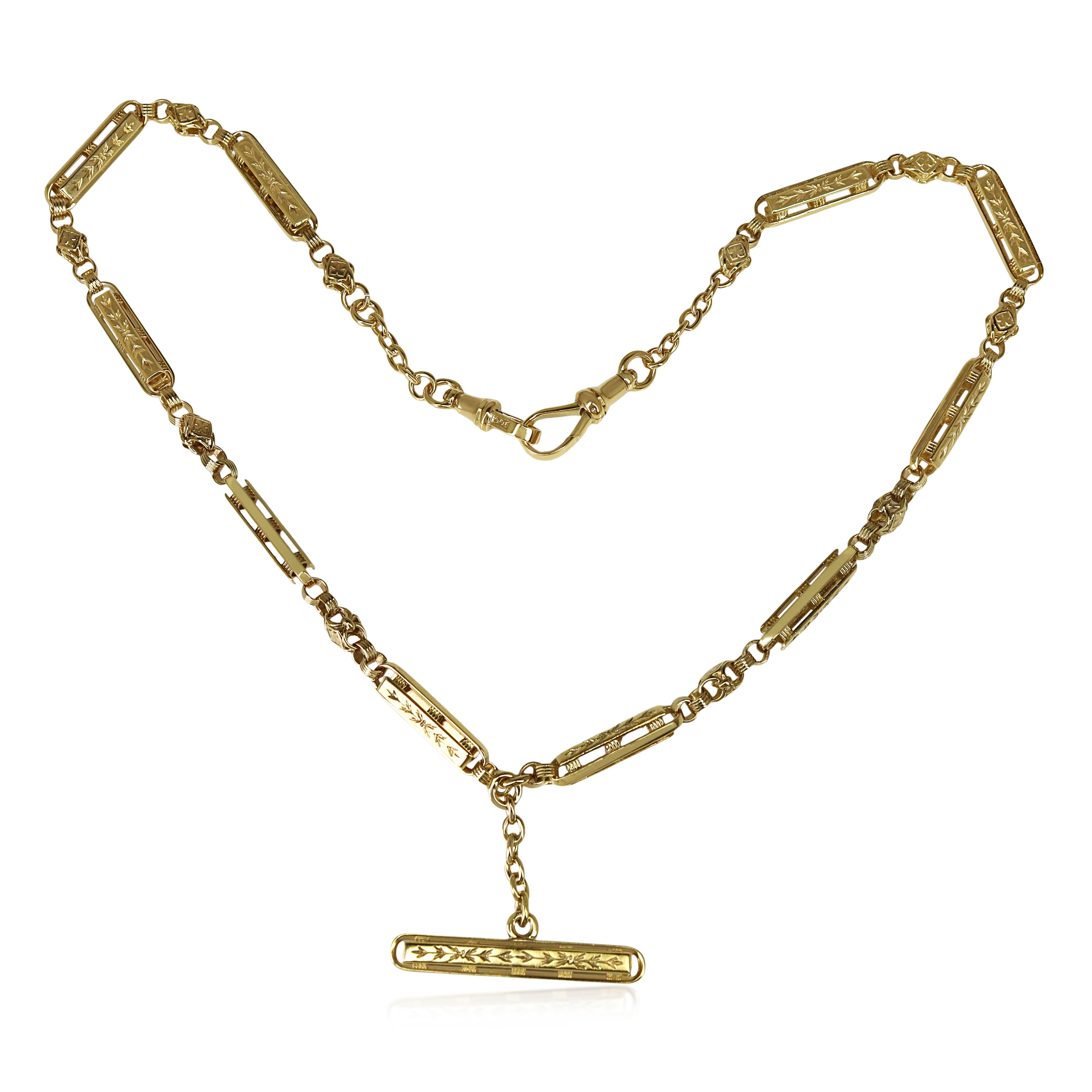9ct Yellow Gold Antique Fancy Link Fob Chain