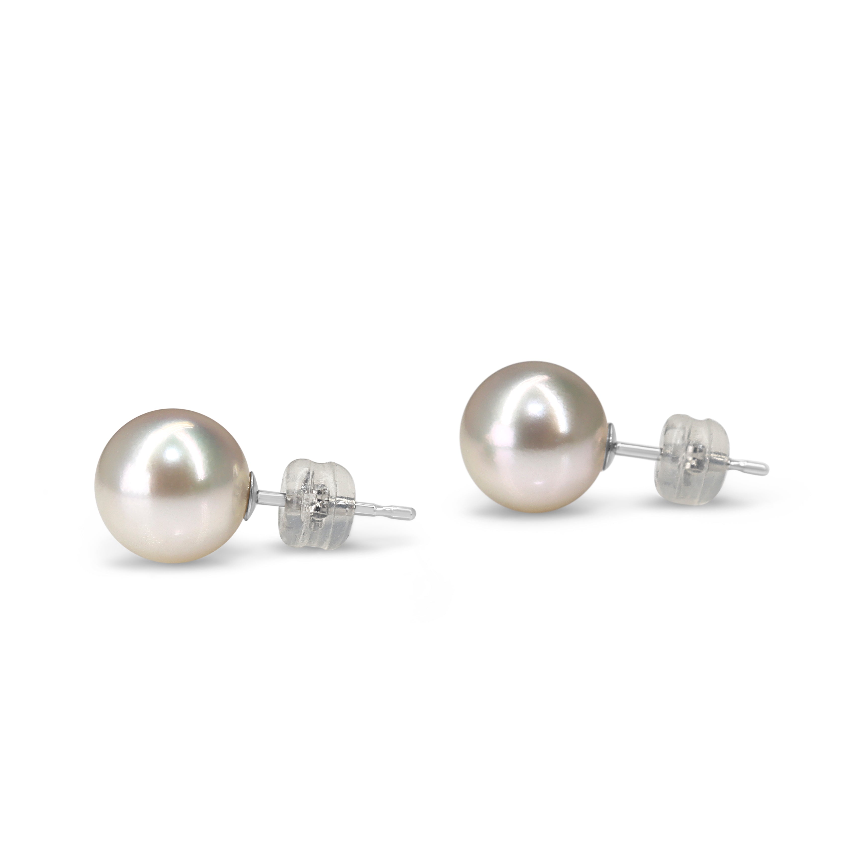 Platinum 9mm Akoya Pearl Stud Earrings
